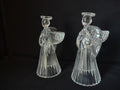 Christmas Set of 2 Glass Angels Candle Holders (lot 1577)