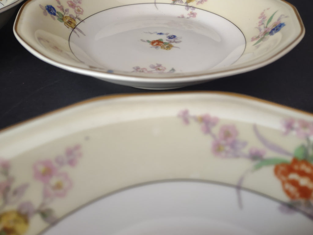 Haviland Limoges Yellow Jewel 6 x Cream Soup Bowl Floral (lot 816)