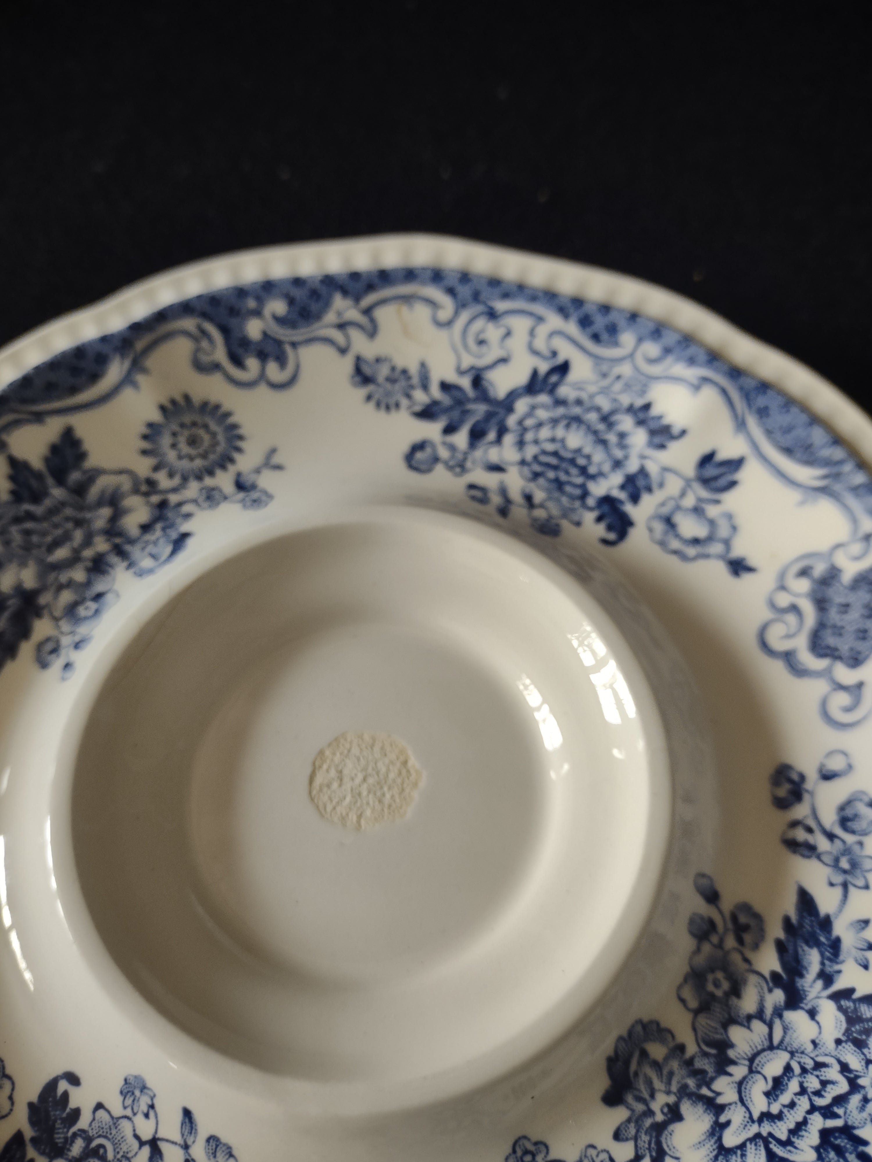 Vintage Kensington Staffordshire Saucer Ironstone Balmoral Blue (Lot 5588)
