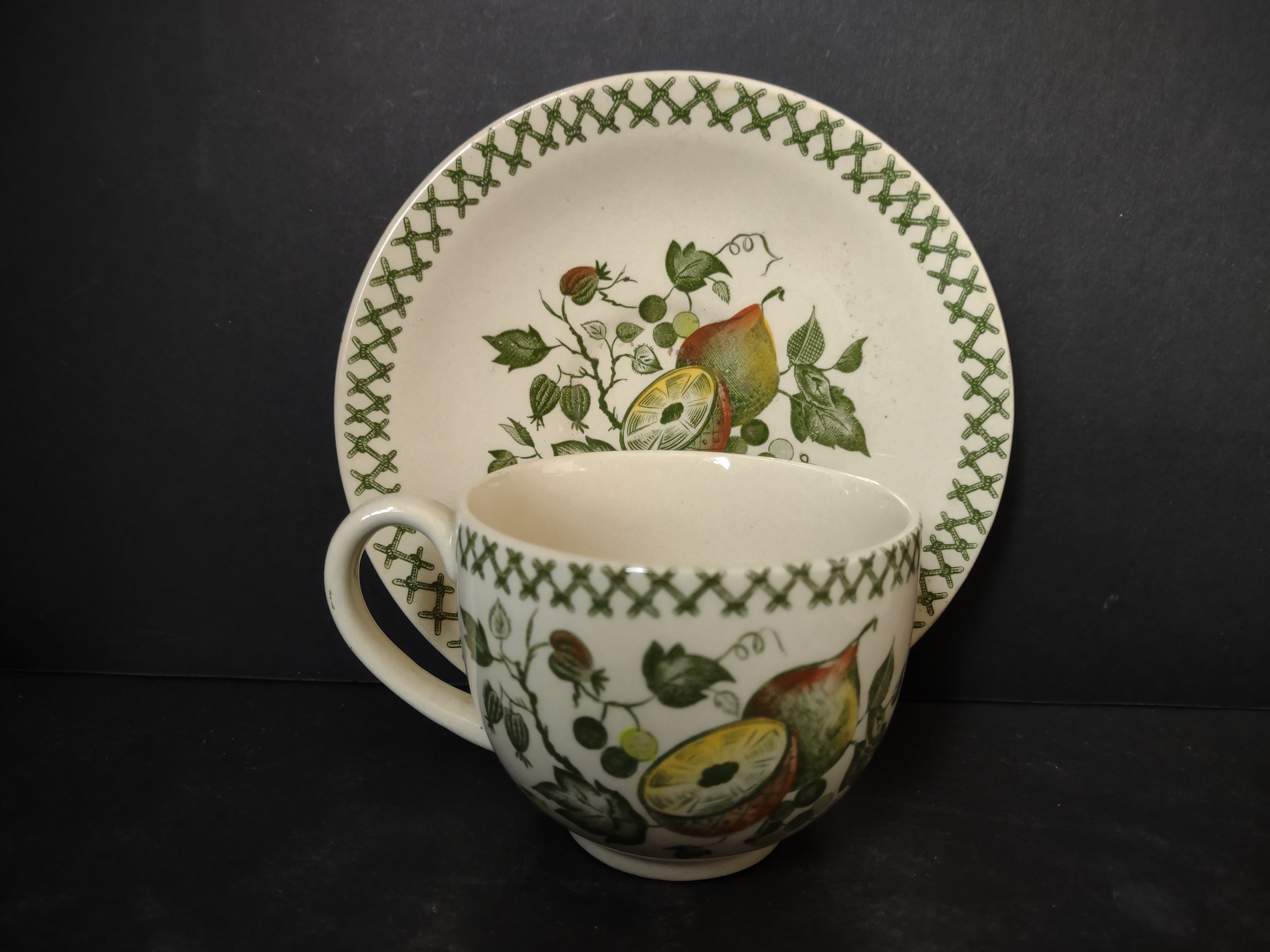 Johnson Bros Arbor Teacup & Saucer Staffordshire Old Granite Ironstone (lot 5574