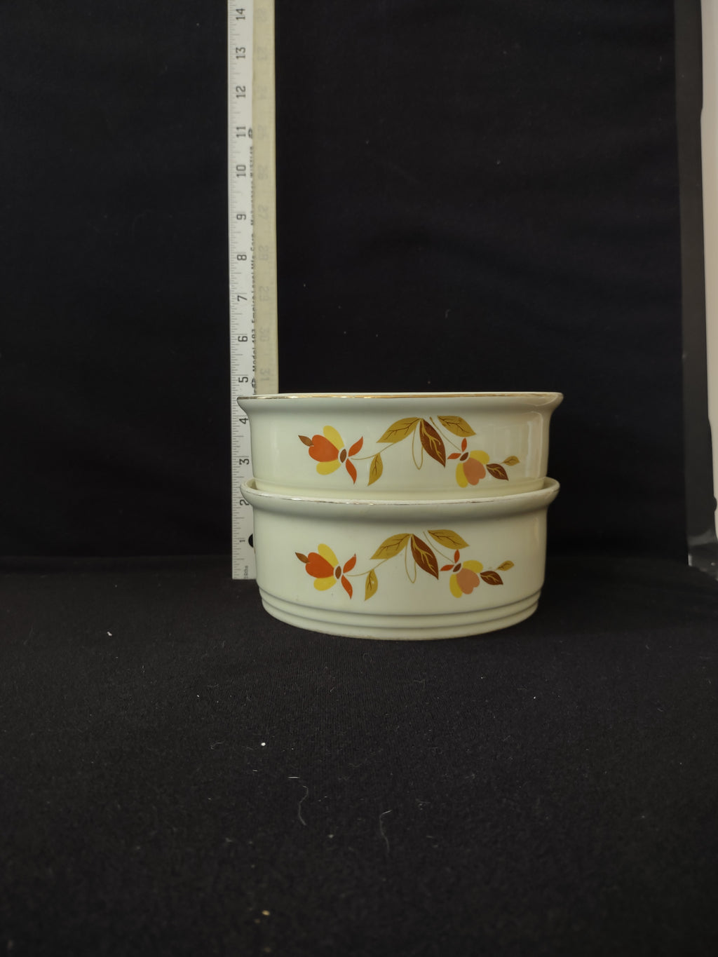 Vintage Halls Superior Jewel Tea Autumn Leaf Stacking Casserole Bowls (Lot 2893)