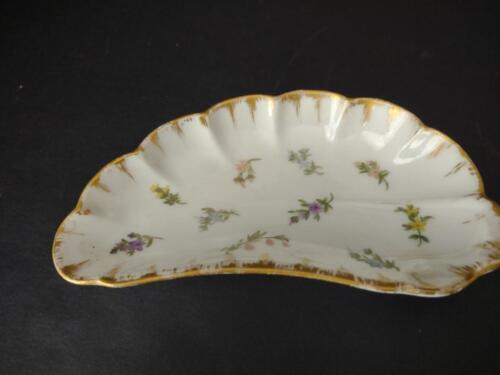 Vintage Haviland Limoges Bone Dish Flower Gold Trim (lot 785)
