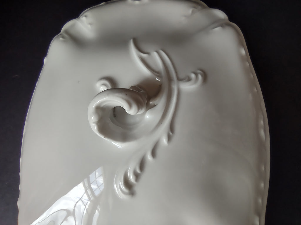 Haviland France Limoges Rectangular Lid for Serving Bowl Plain White (lot 1020)