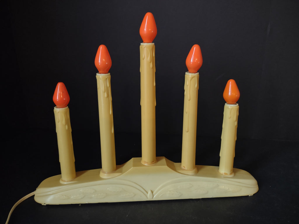 Vintage Christmas Set of 2 Window 5 Candle Drip Candelabra Candolier (lot 2299)