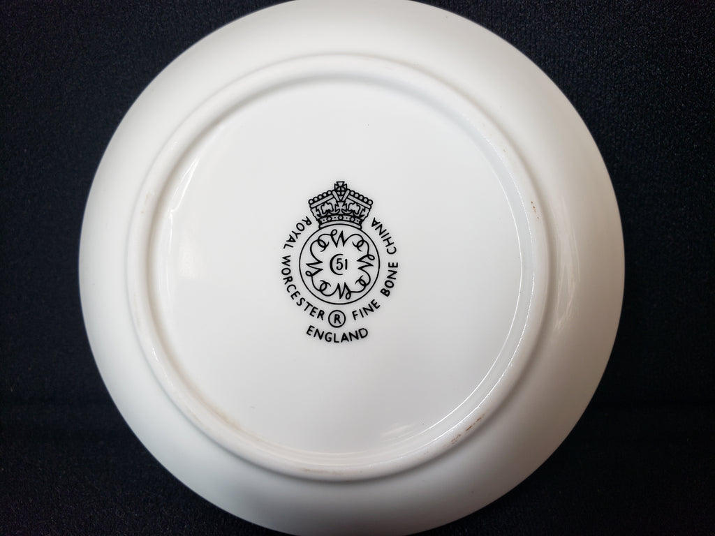 Vintage Royal Worcester Flower Roses Design Coaster Small Dish 4" (lot 2065)