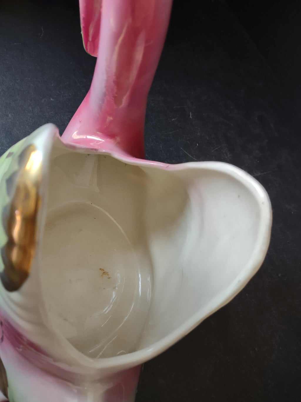 Vintage Ceramic Colonial Pink Swan Planter (lot 2904c)