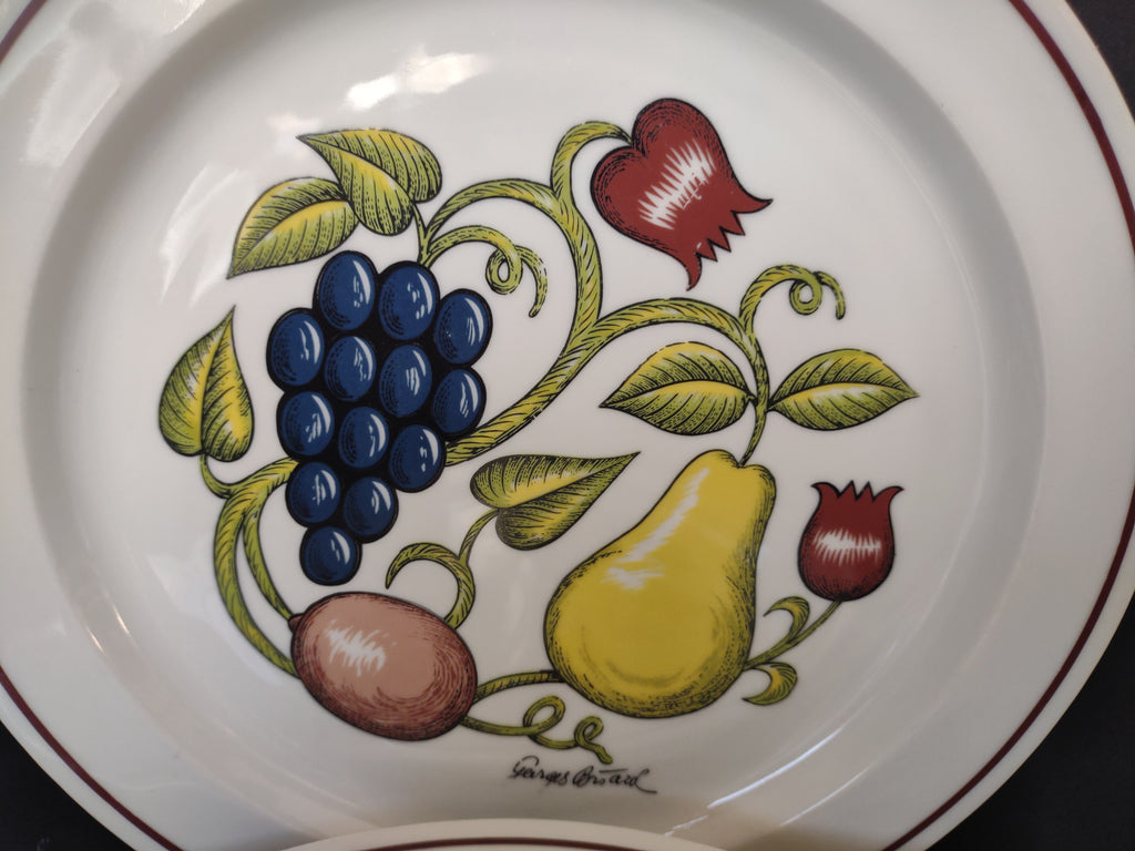 Set 4 Dinner Plate Arbor George Briard Fruit Grape Thanksgiving (lot 1255)
