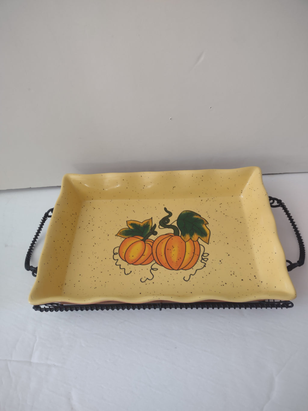 Thanksgiving Fall Vanson Halloween Serving Platter Tray Pumpkin (Lot 3489t)