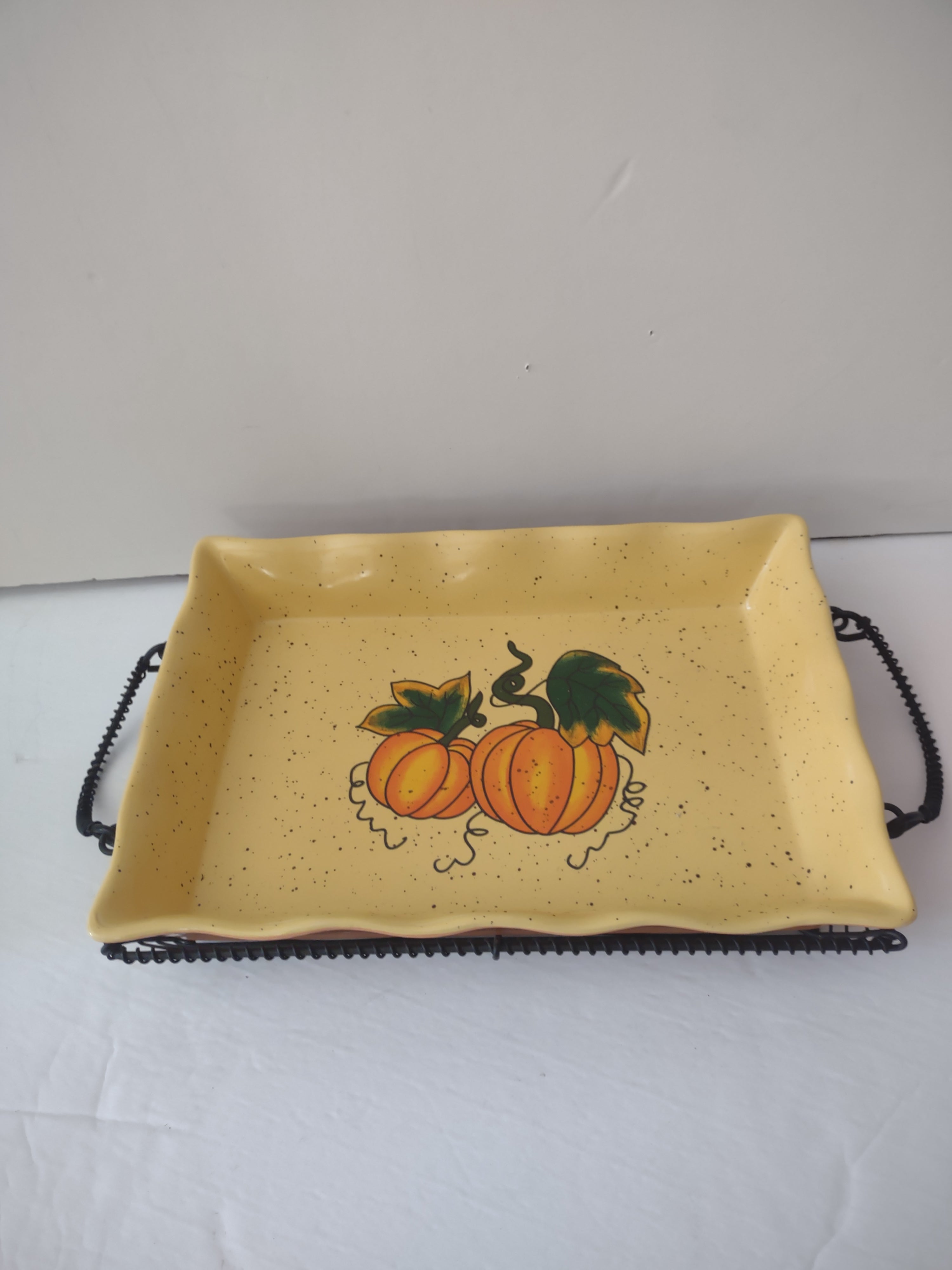 Thanksgiving Fall Vanson Halloween Serving Platter Tray Pumpkin (Lot 3489t)