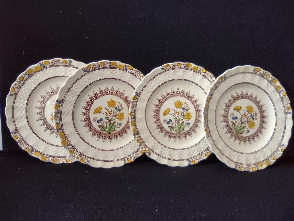 Vintage Spode Buttercup Small Plate x 4 English Countryside Ironstone (lot 5743)