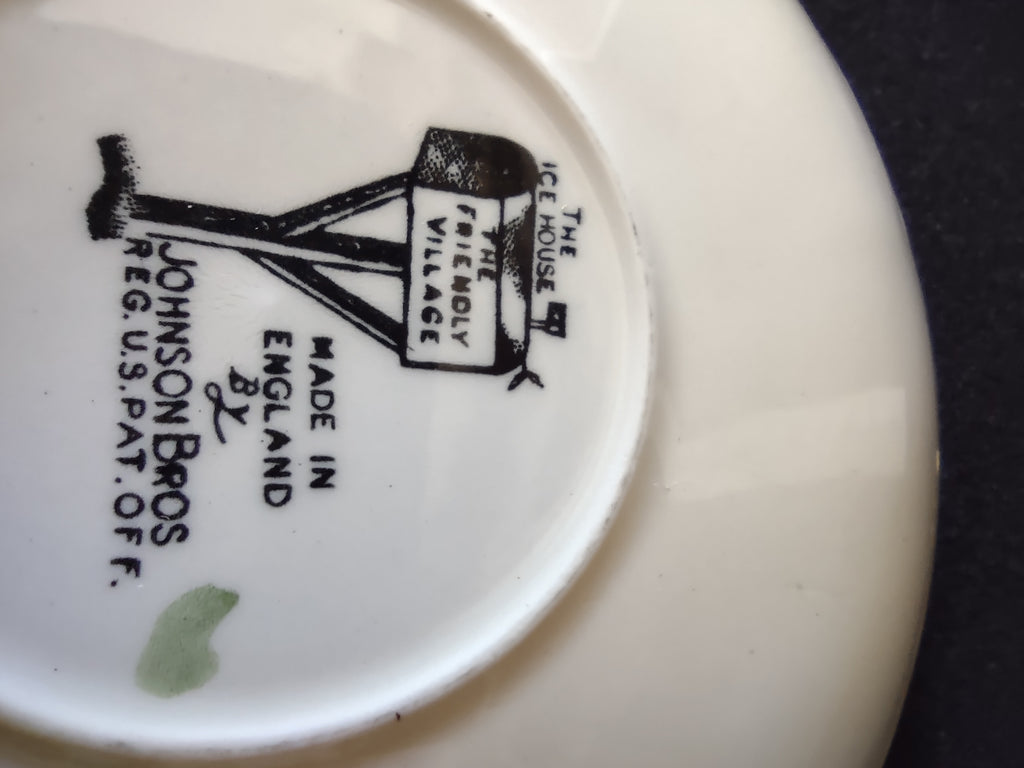 Vintage Johnson Brothers Teacup Saucer Ironstone Friendly Village x 4 (Lot 5534)