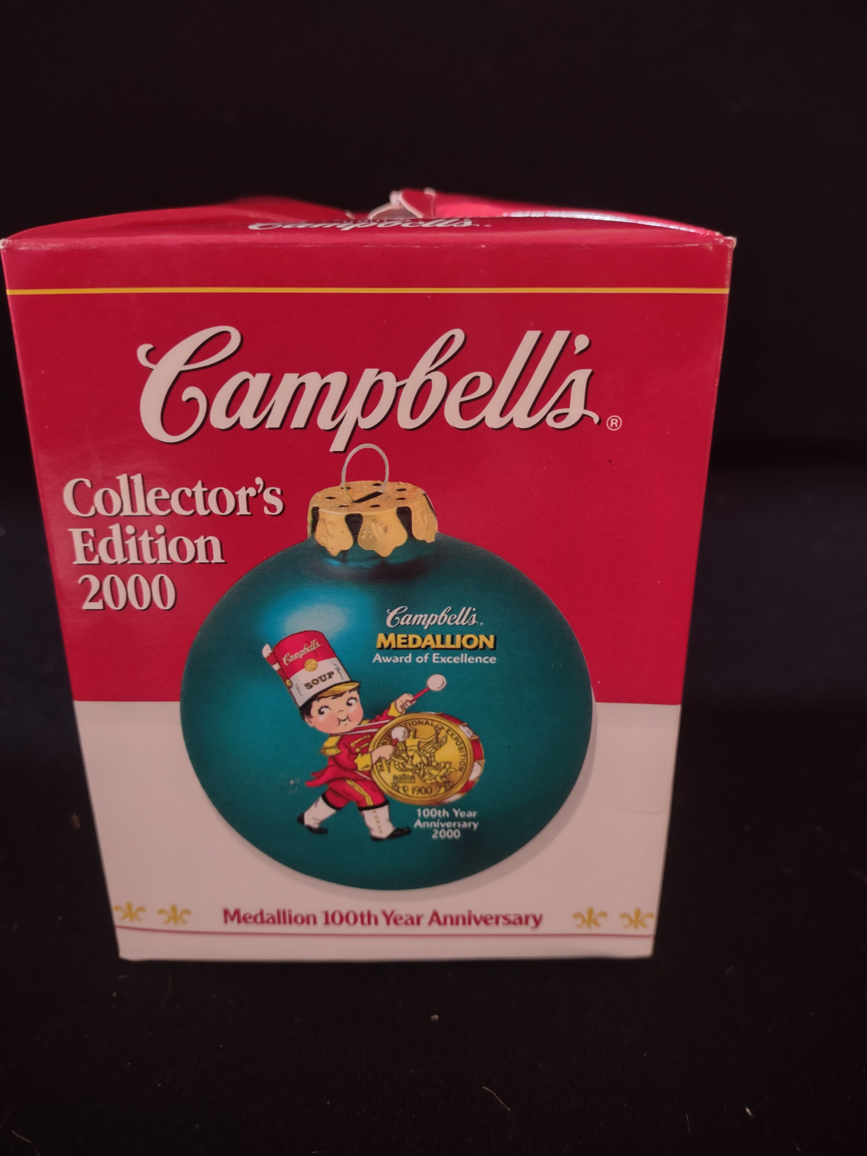 Vintage Christmas 2000 Campbells 100th Anniversary Soup Kid Ornament (Lot 4671)