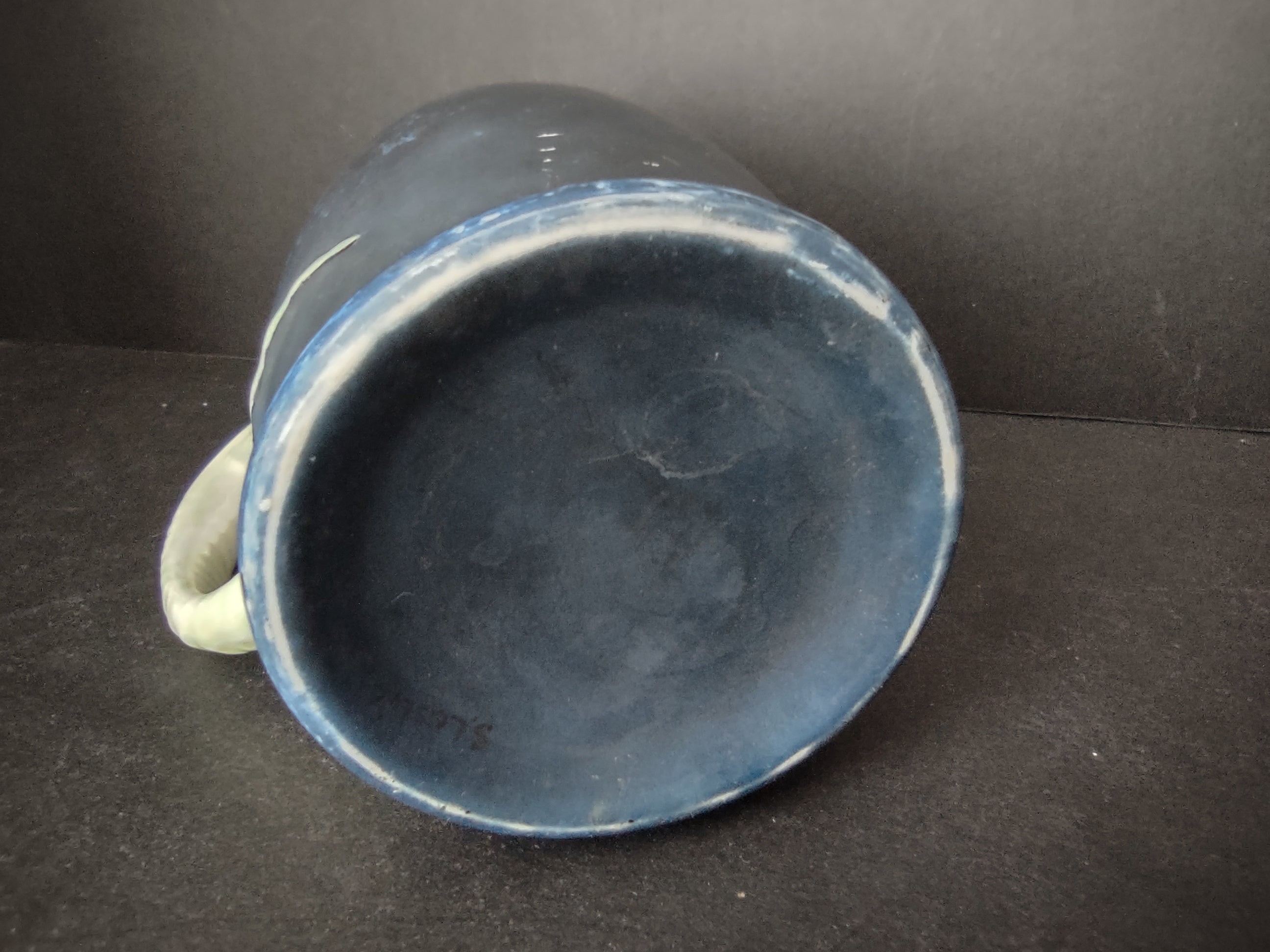 Lizard Handle Chalkboard Ceramic Blue Green Cup Mug