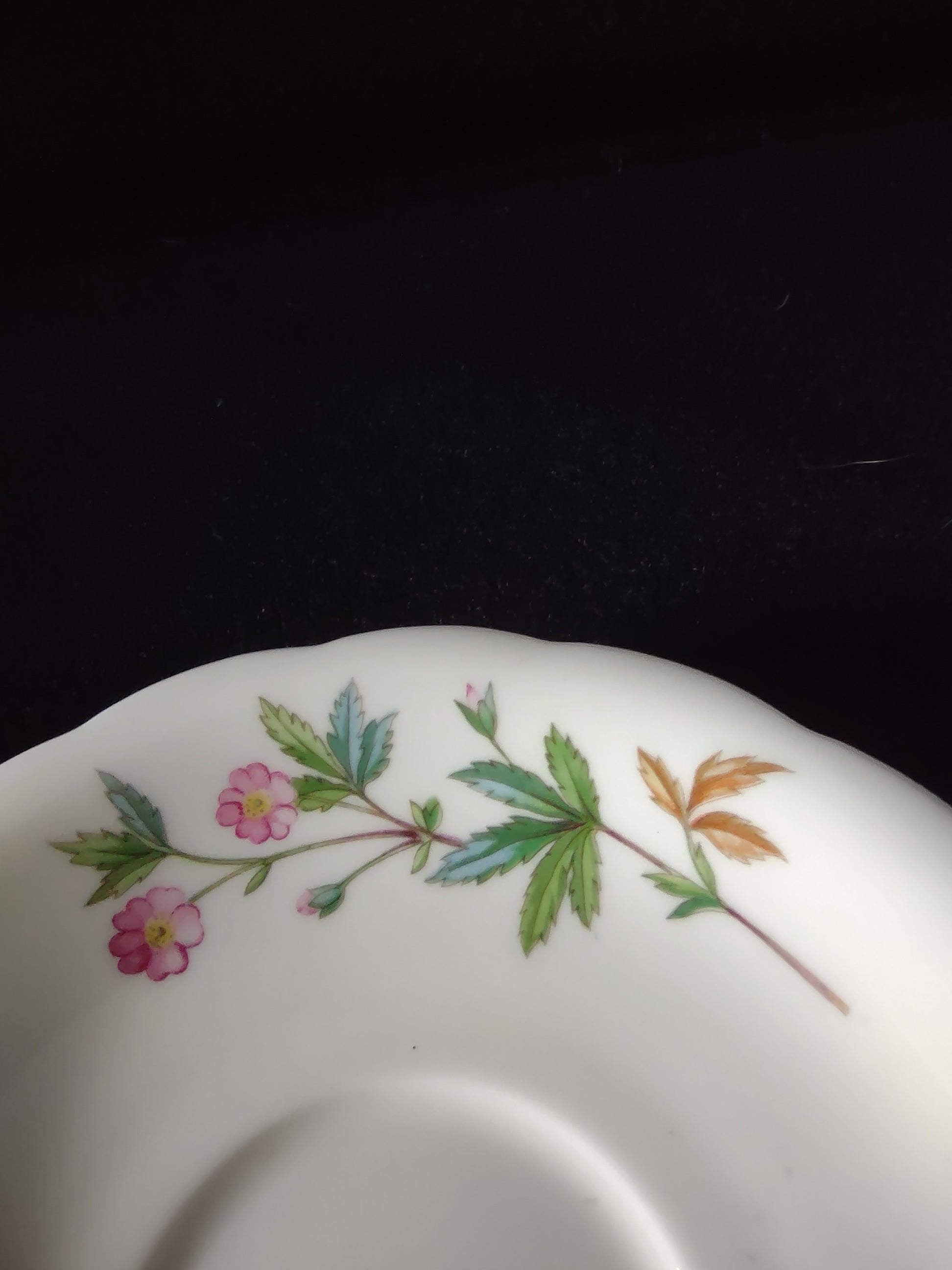 Vintage Minton Meadow Saucer Bone China Floral Scalloped (Lot 5509)