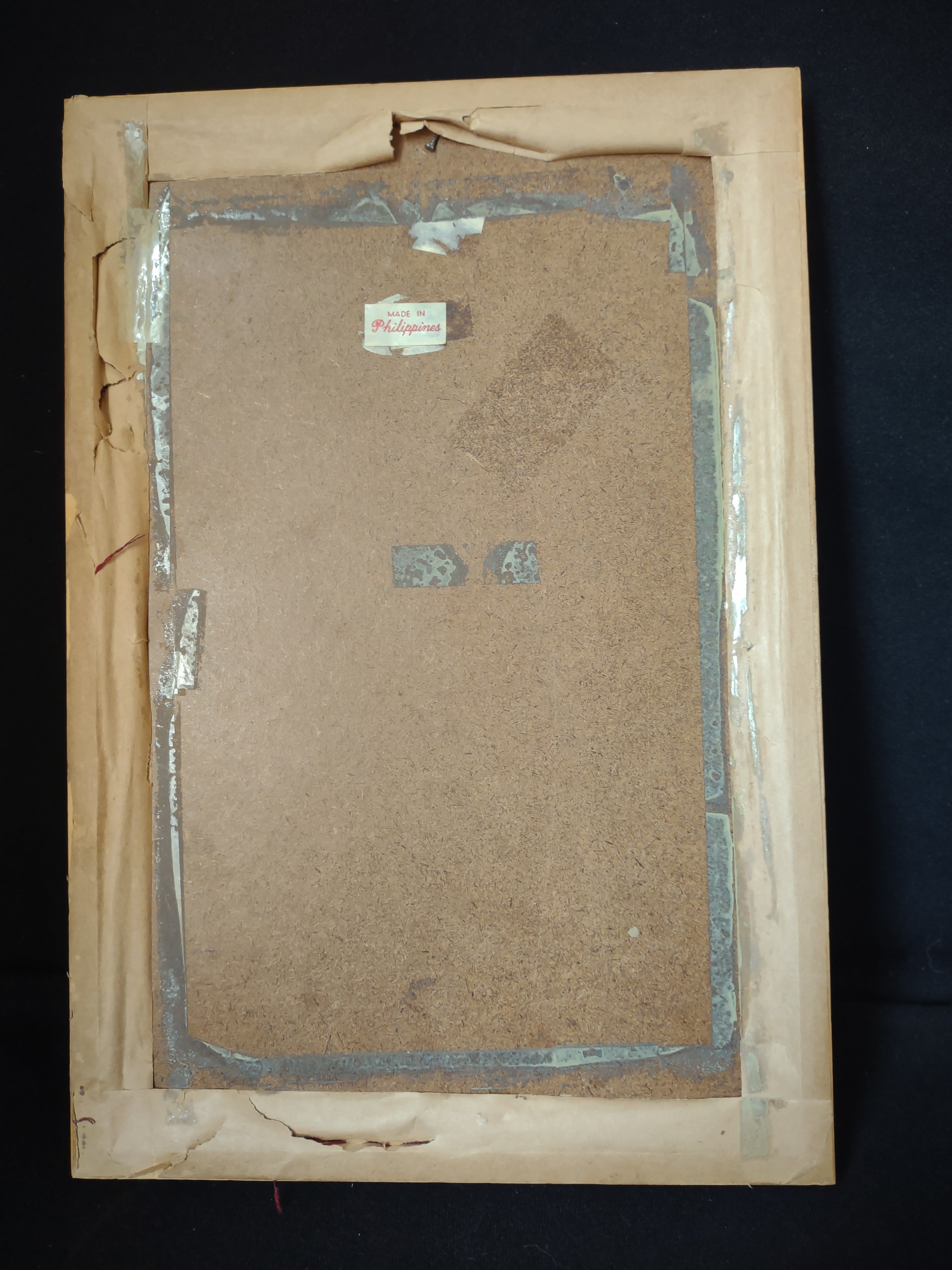 Vintage MCM Shell Picture Maroon 13" x 9" (lot 2829)