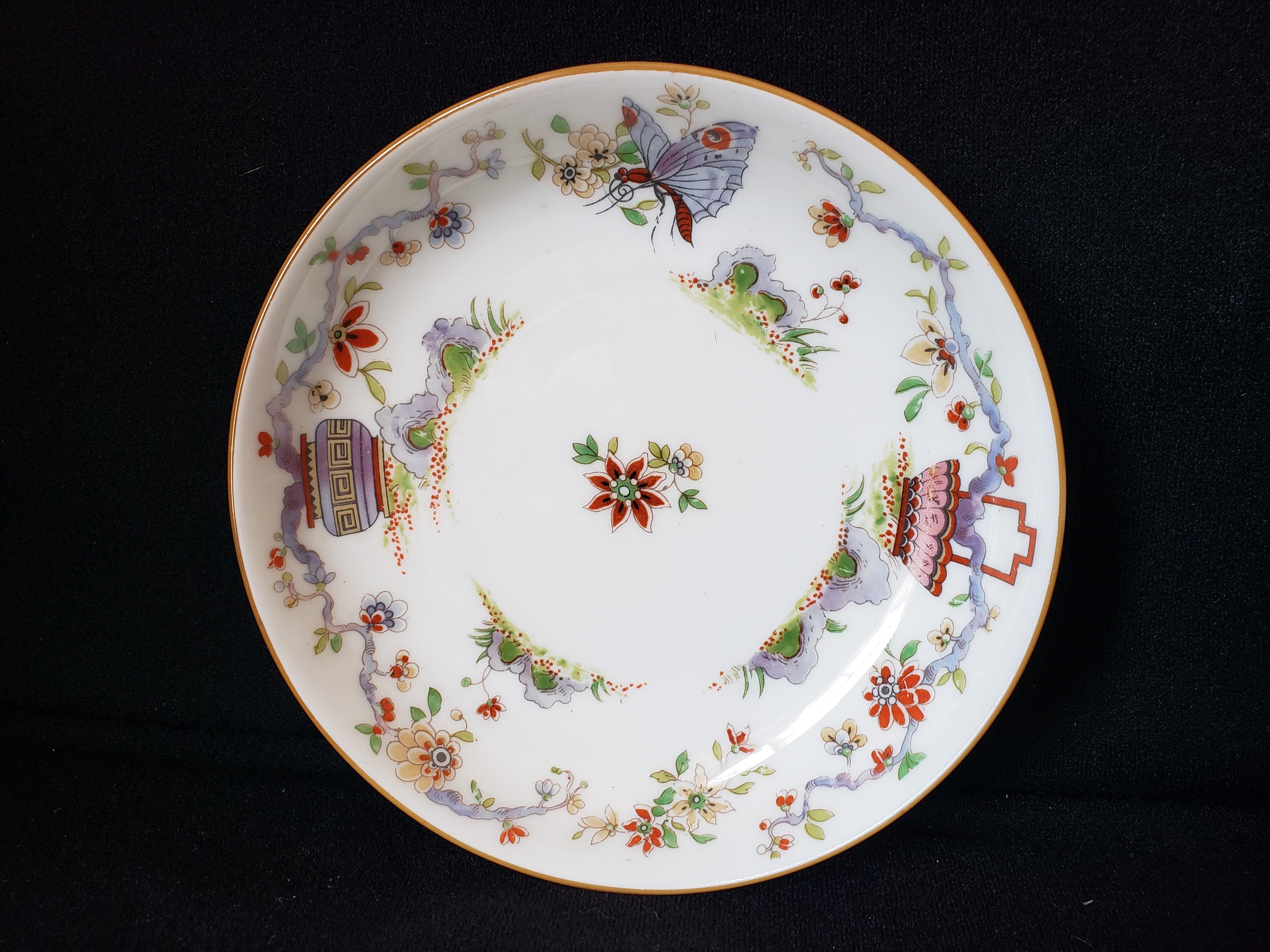 Vintage Royal Worcester Black Higgins Seiter Butterfly Bowl 5-1/2" (lot 2118)