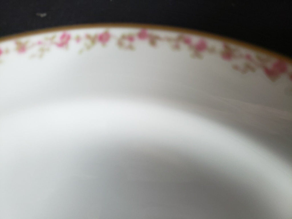 Haviland Limoges France Salad Plate Gold Trim Pink Rose Garland (lot 569)