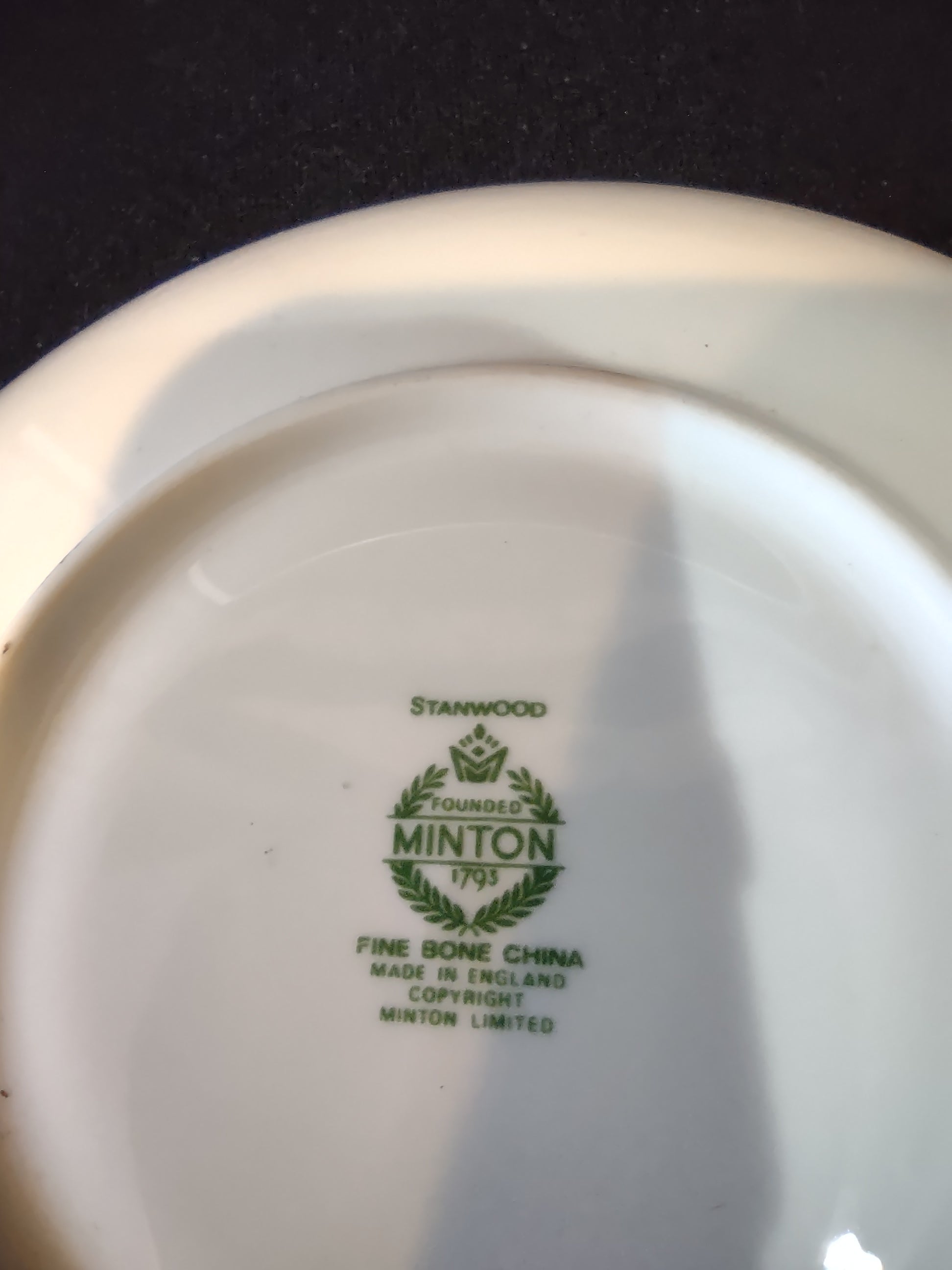 Vintage Minton Stanwood Saucer Bone China Blue Orange Green (Lot 5502)