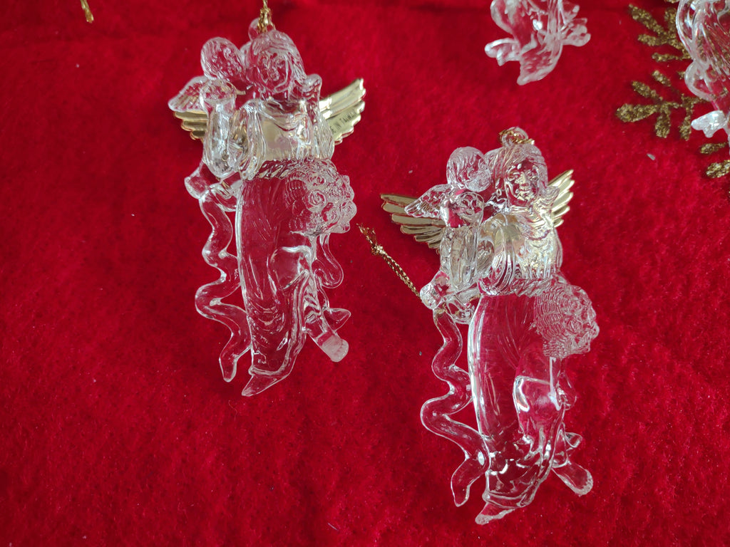 Christmas Tree Holiday Decor Set 15 Acrylic Angel Ornaments (lot 1288)