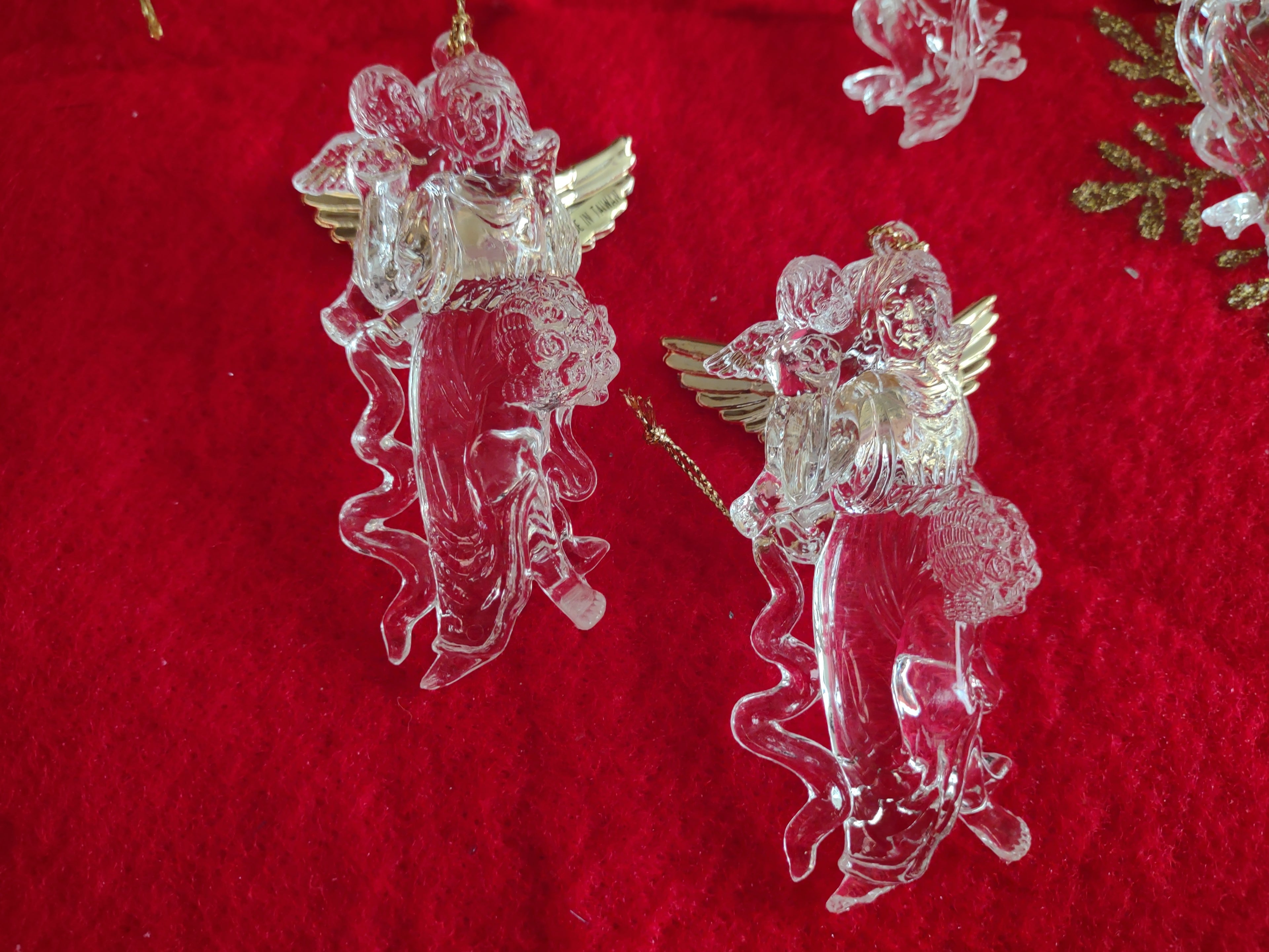 Christmas Tree Holiday Decor Set 15 Acrylic Angel Ornaments (lot 1288)