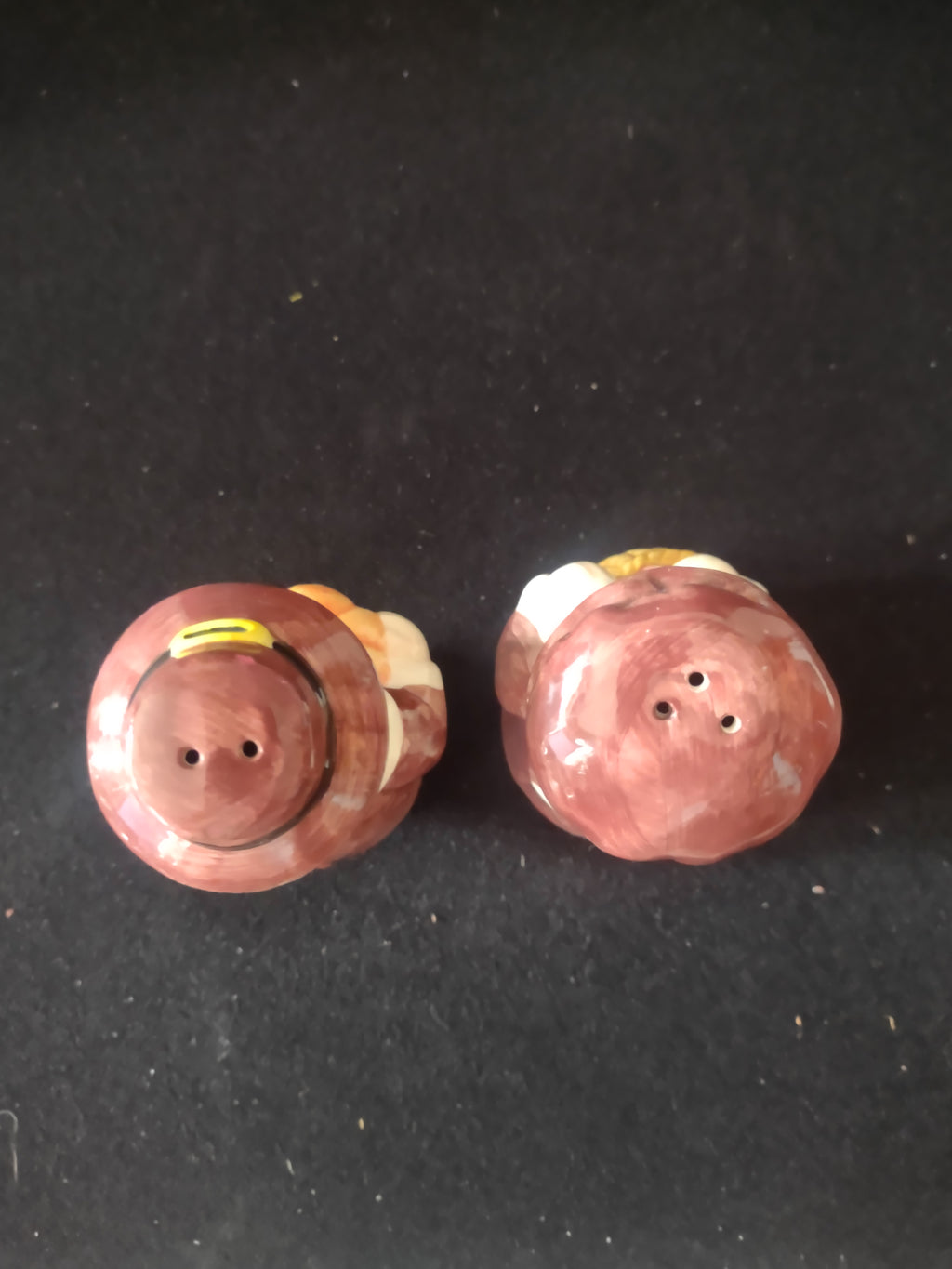 Thanksgiving/Fall Ceramic Pilgrim Salt And Pepper Shakers (Lot 3445)