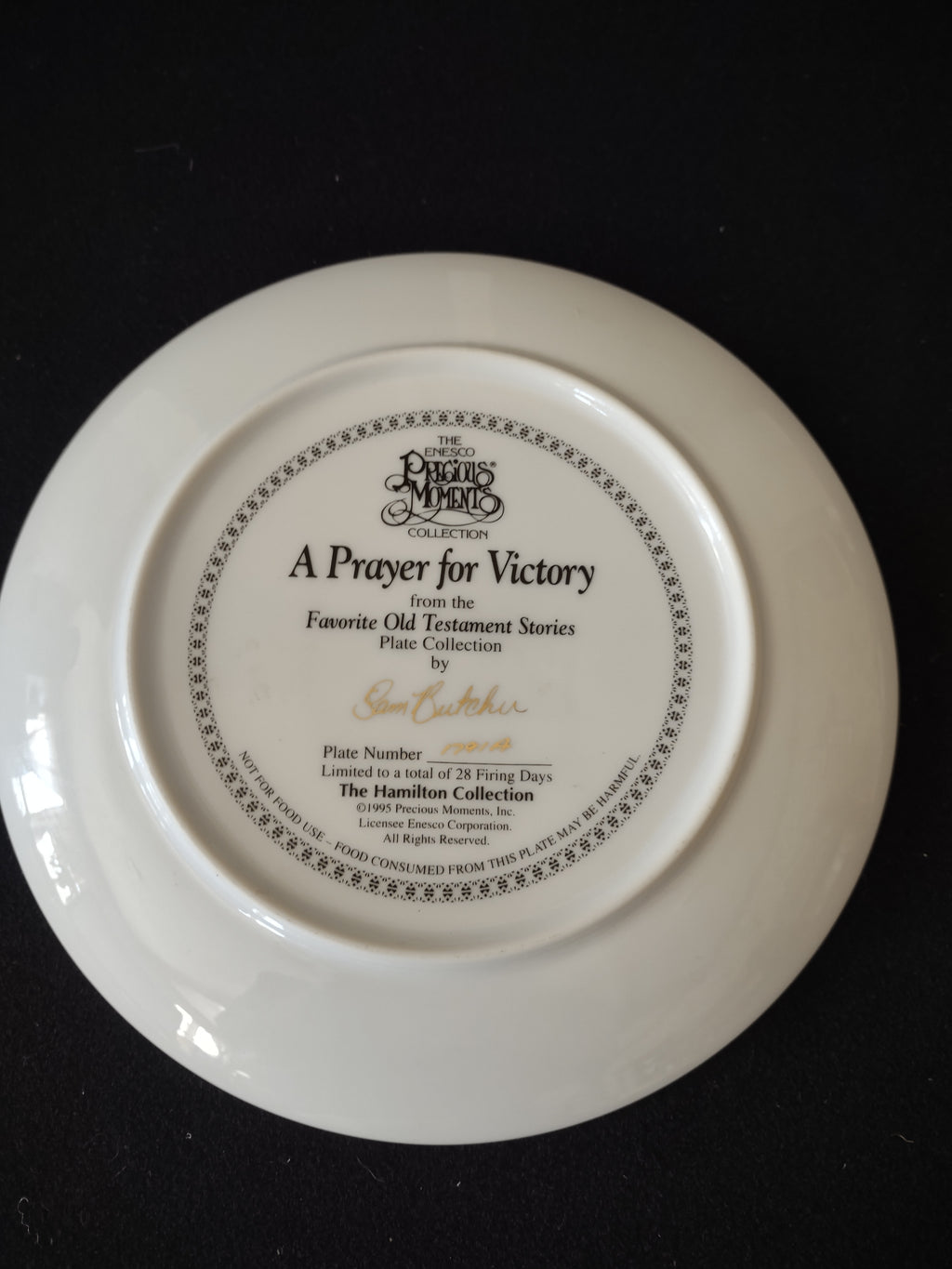 Precious Moments Old Testament Plate Esther Jacob Victory Set Of 3 (Lot 4055)