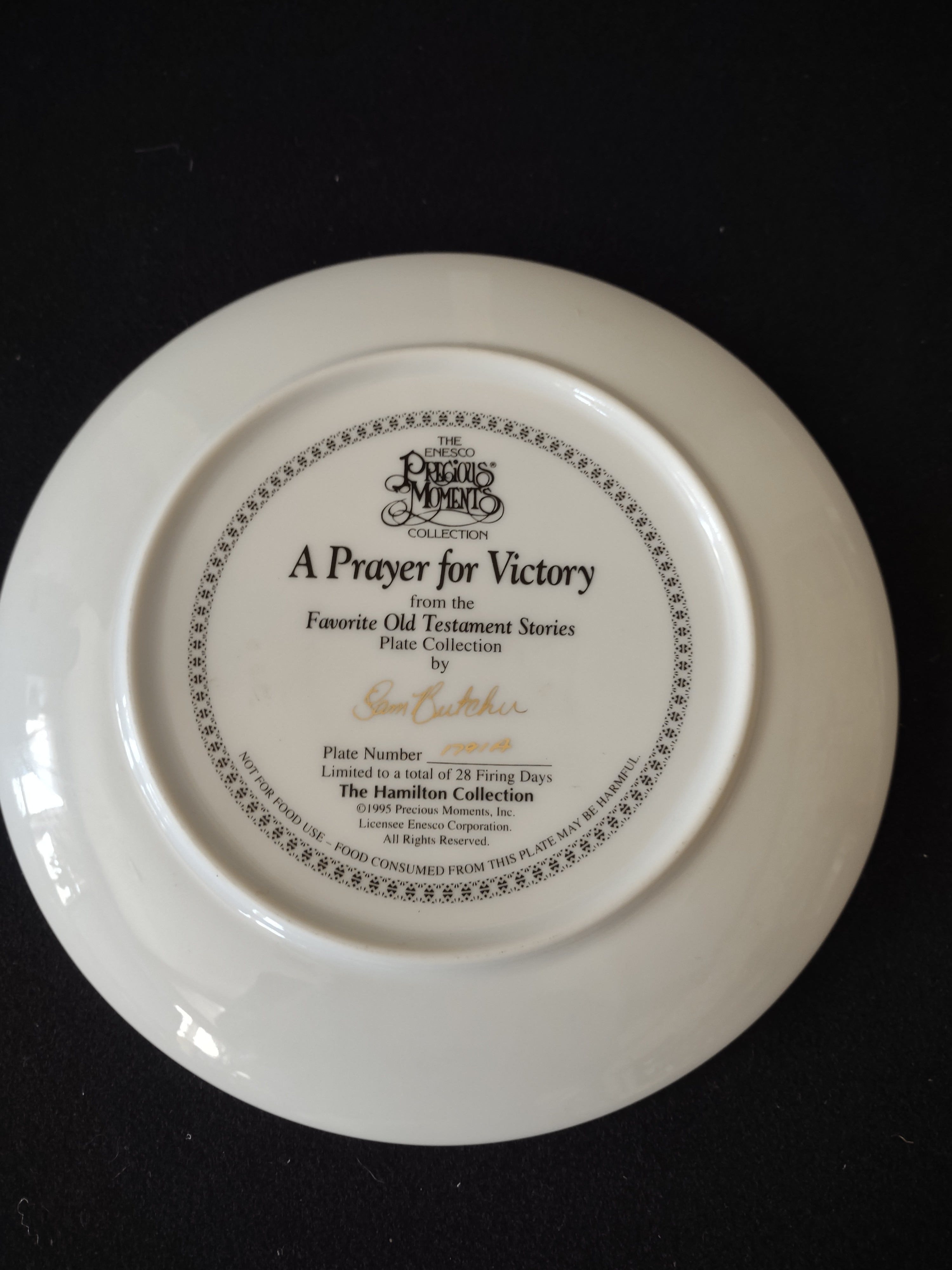 Precious Moments Old Testament Plate Esther Jacob Victory Set Of 3 (Lot 4055)