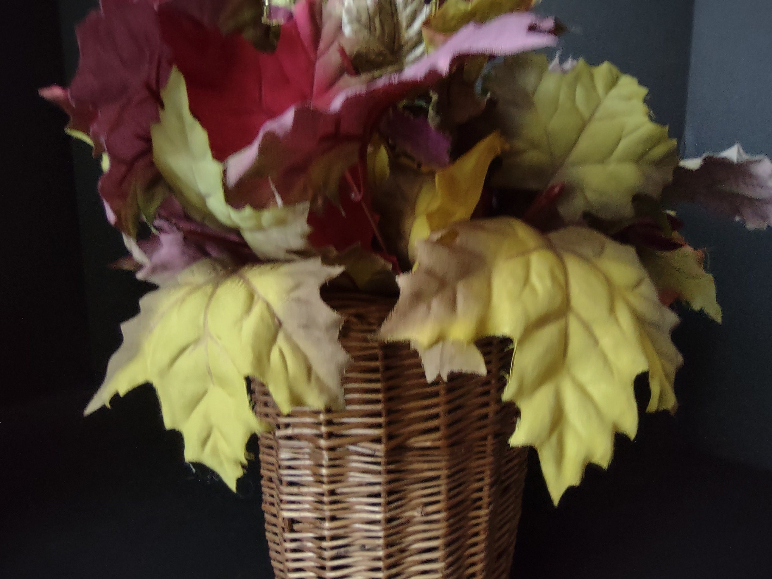 Vintage Wall Door One Handle Hanging Basket Fall Farmhouse Green Purple Maple