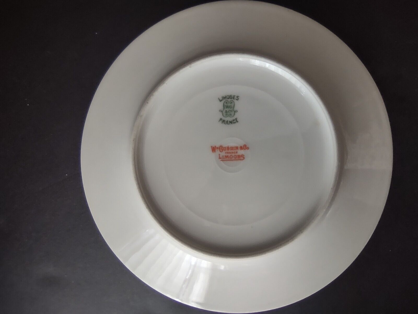 Wm Guering Limoges France 4 x Salad Plate Yellow Gold Design (lot 530)