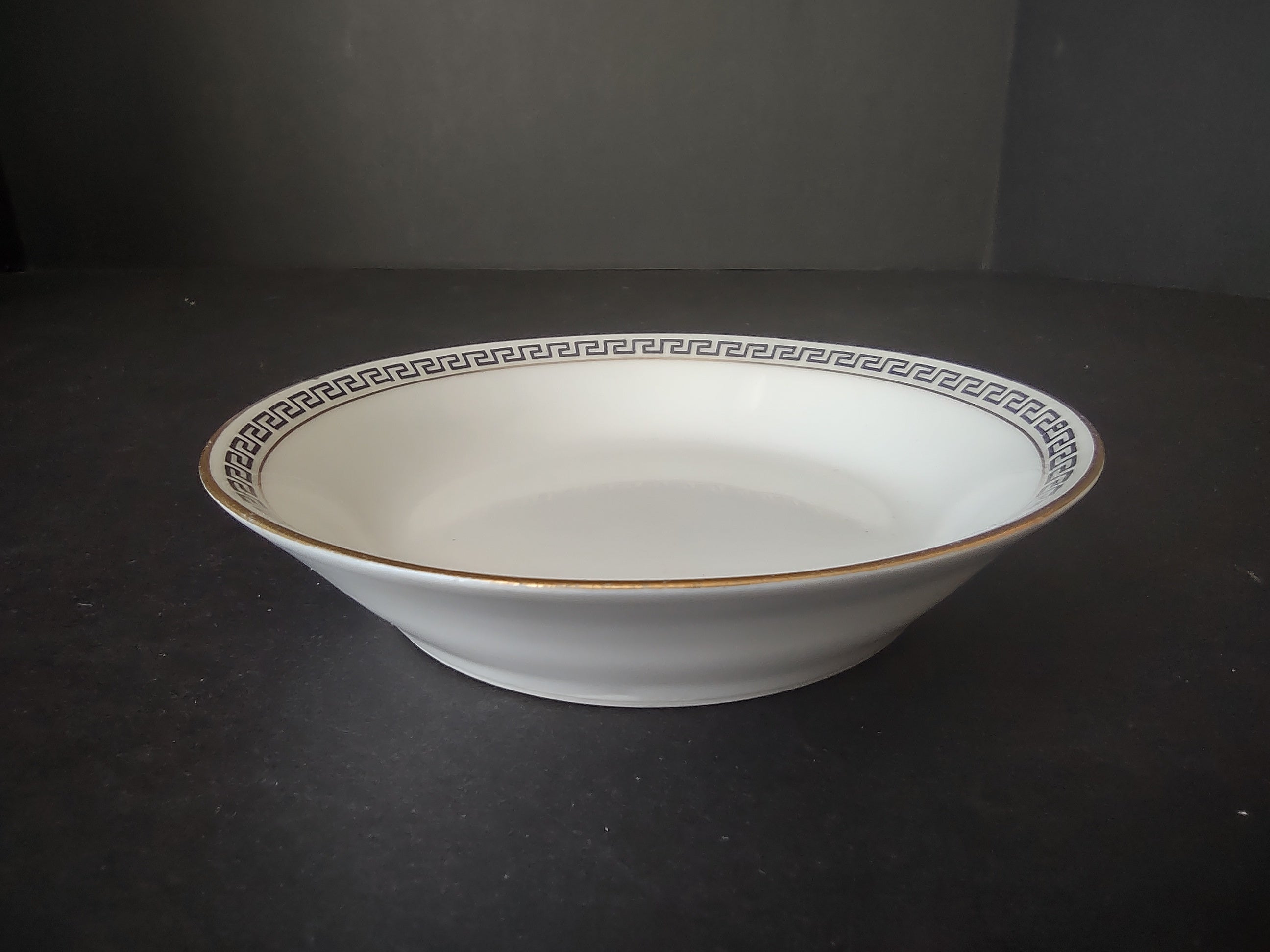 T & V Limoges France Small Bowl Gold Black Decor (lot 1067)