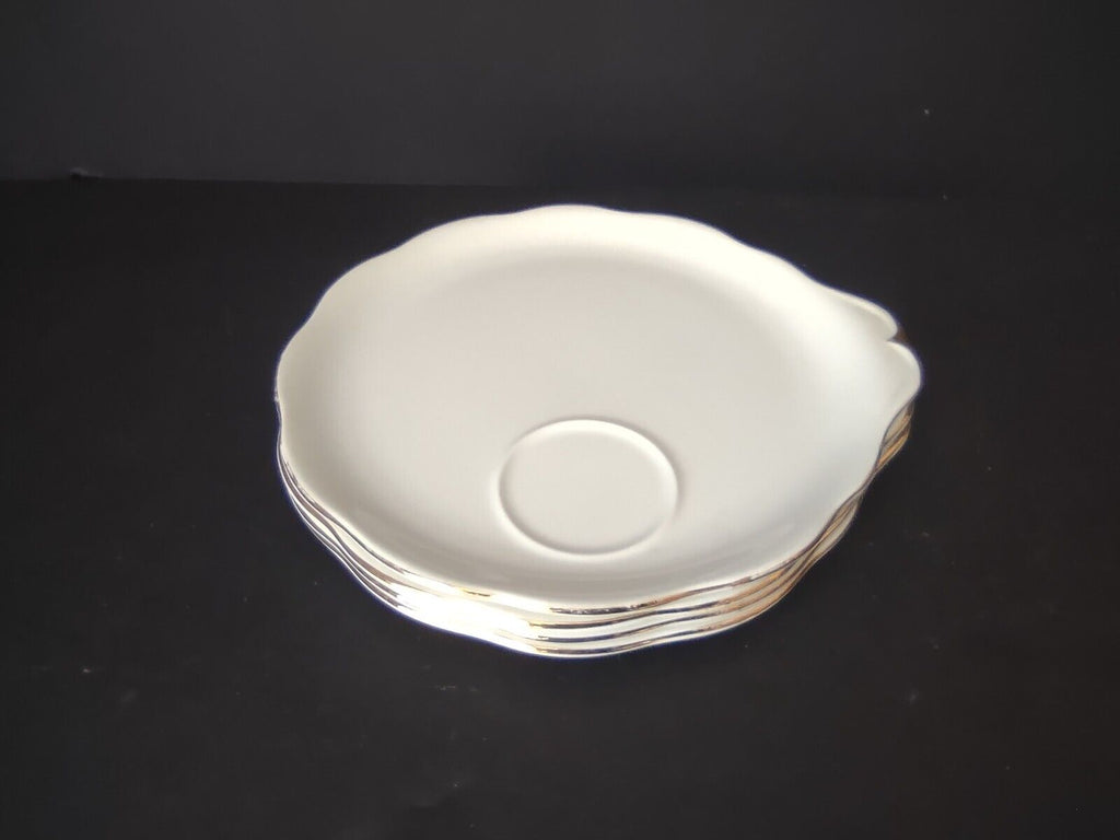 Set of 4 Royal Albert Dessert Plate White Gold Rim (lot 434)