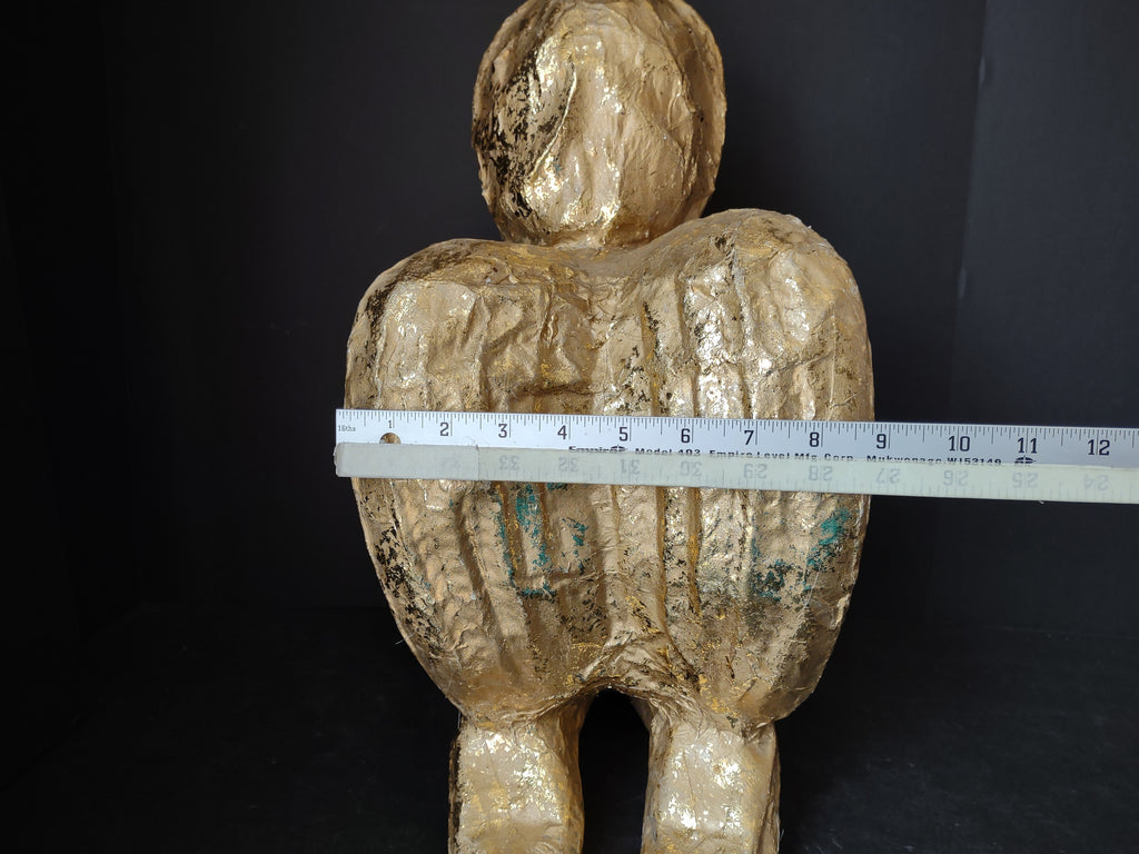 Christmas Large Paper Mache Golden Cherub Angel 17" tall (lot 4825)
