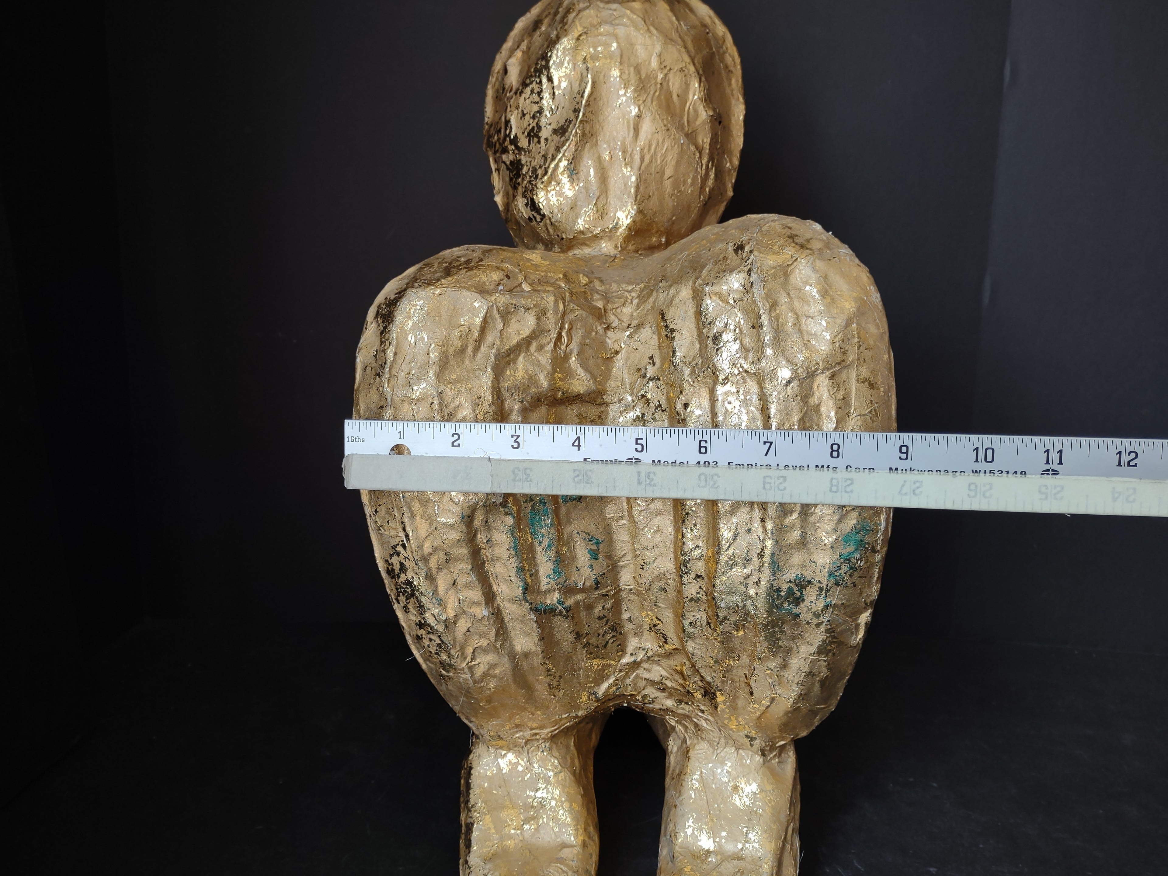 Christmas Large Paper Mache Golden Cherub Angel 17" tall (lot 4825)