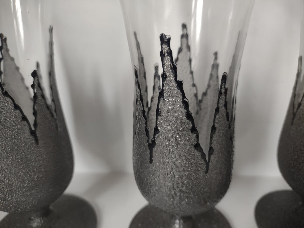 Set of 5 SMALL Hurricane Mixed Drink Glass Vintage MCM (lot 2745)