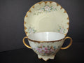 Vintage Malmaison Bavaria Gold Trim Teacup Bouillon Cup Yellow Floral (lot 756)