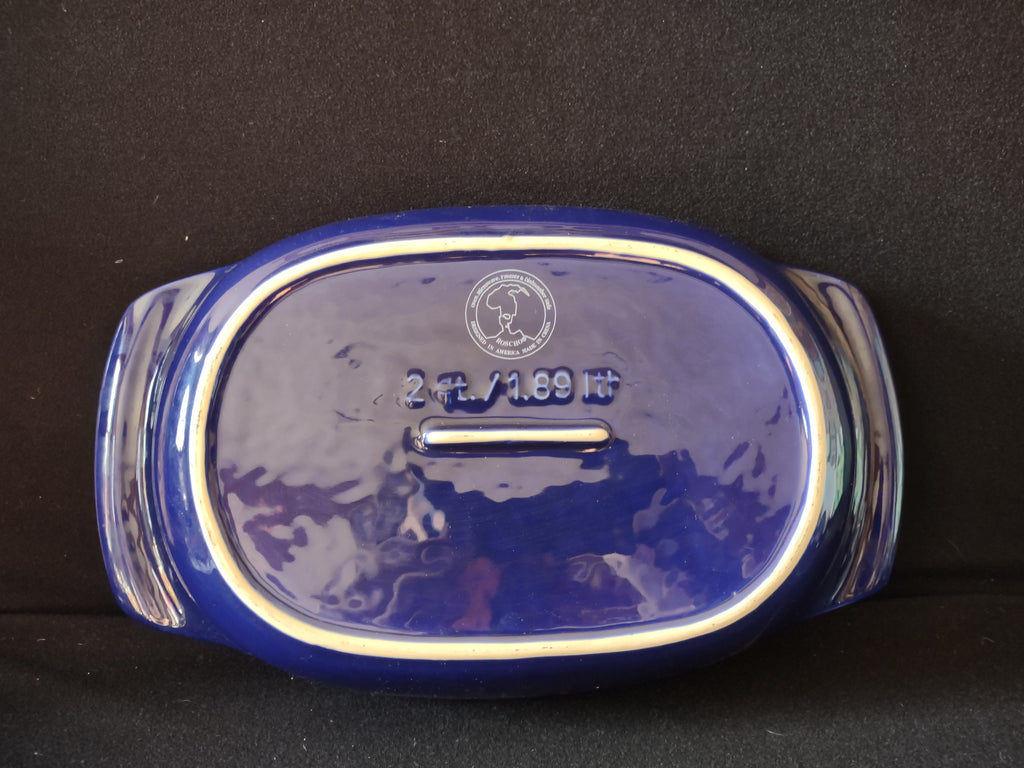 Roscho Coblat Blue 2 Qt Casserole Ceramic for Oven Microwave (lot 5217)