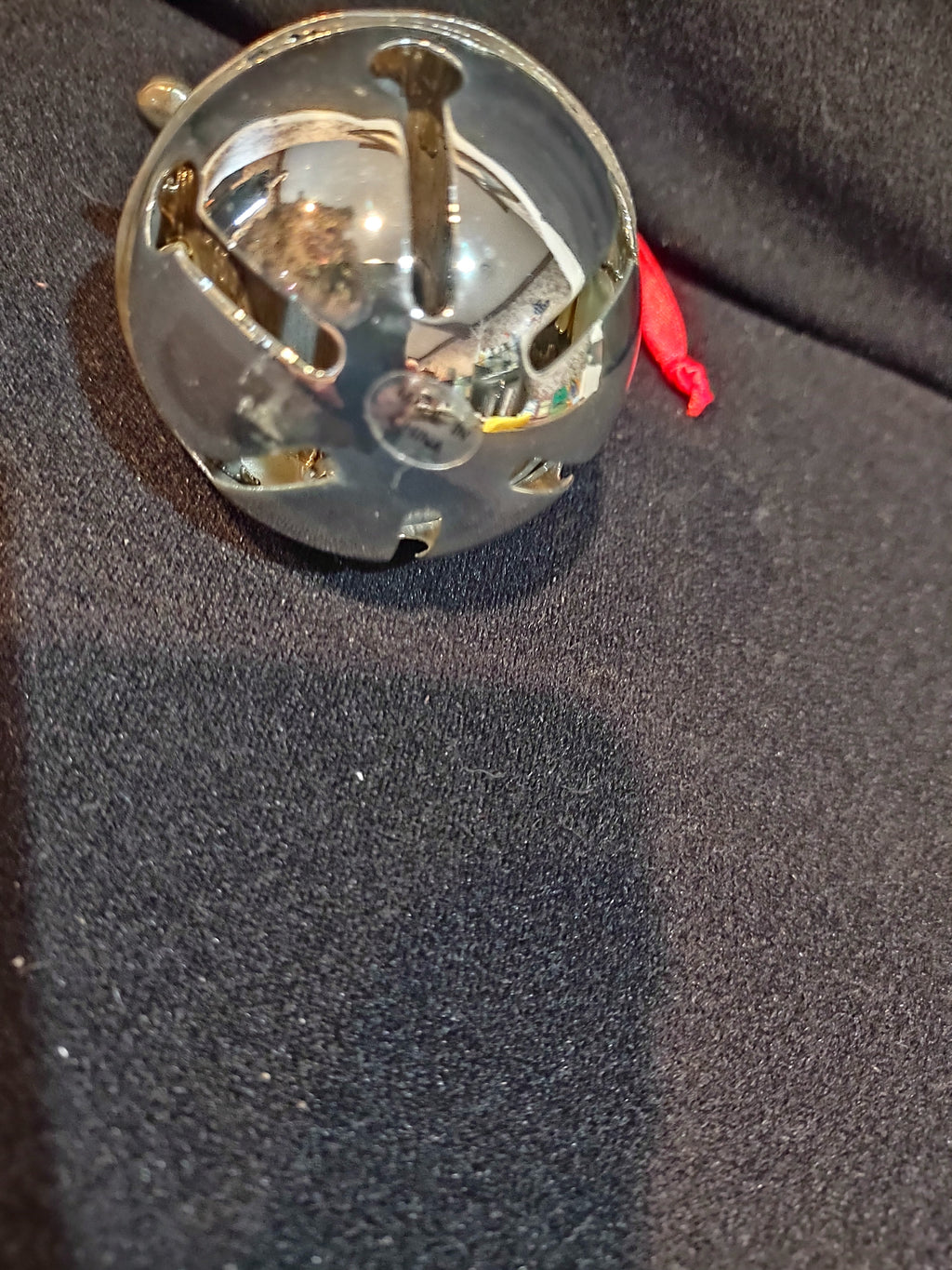 Christmas Silver Plated Snowman Bell Ornament Red Hat Scarf Cardinal (Lot 4101)