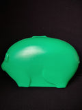Vintage Blow Mold Green Pig Coin Piggy Bank Holds $800 Worth Quarters (lot 2677c