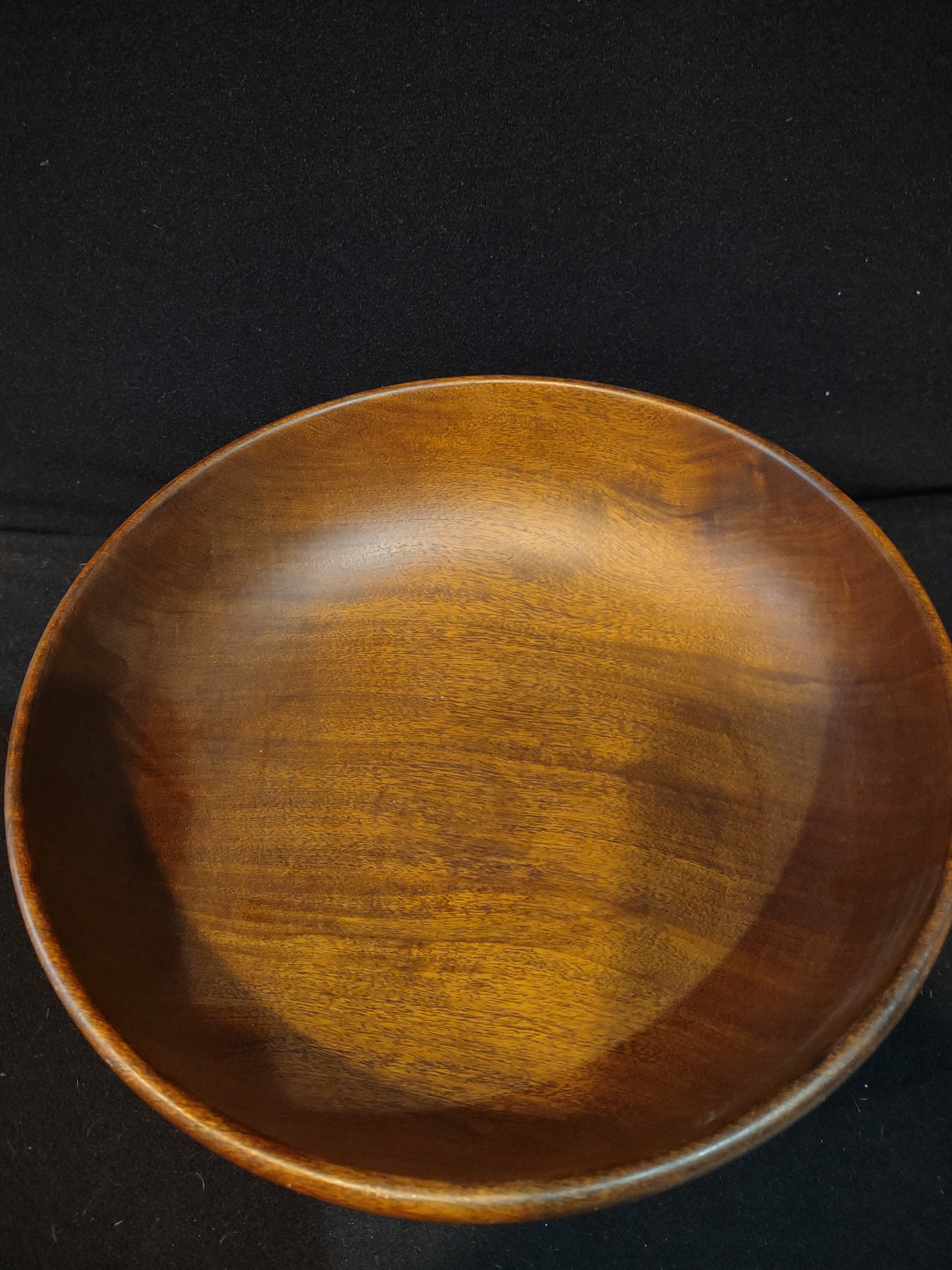 Vintage Wooden Large Salad Bowl 4 Small Bowls Serving Utensils (Lot 5231)