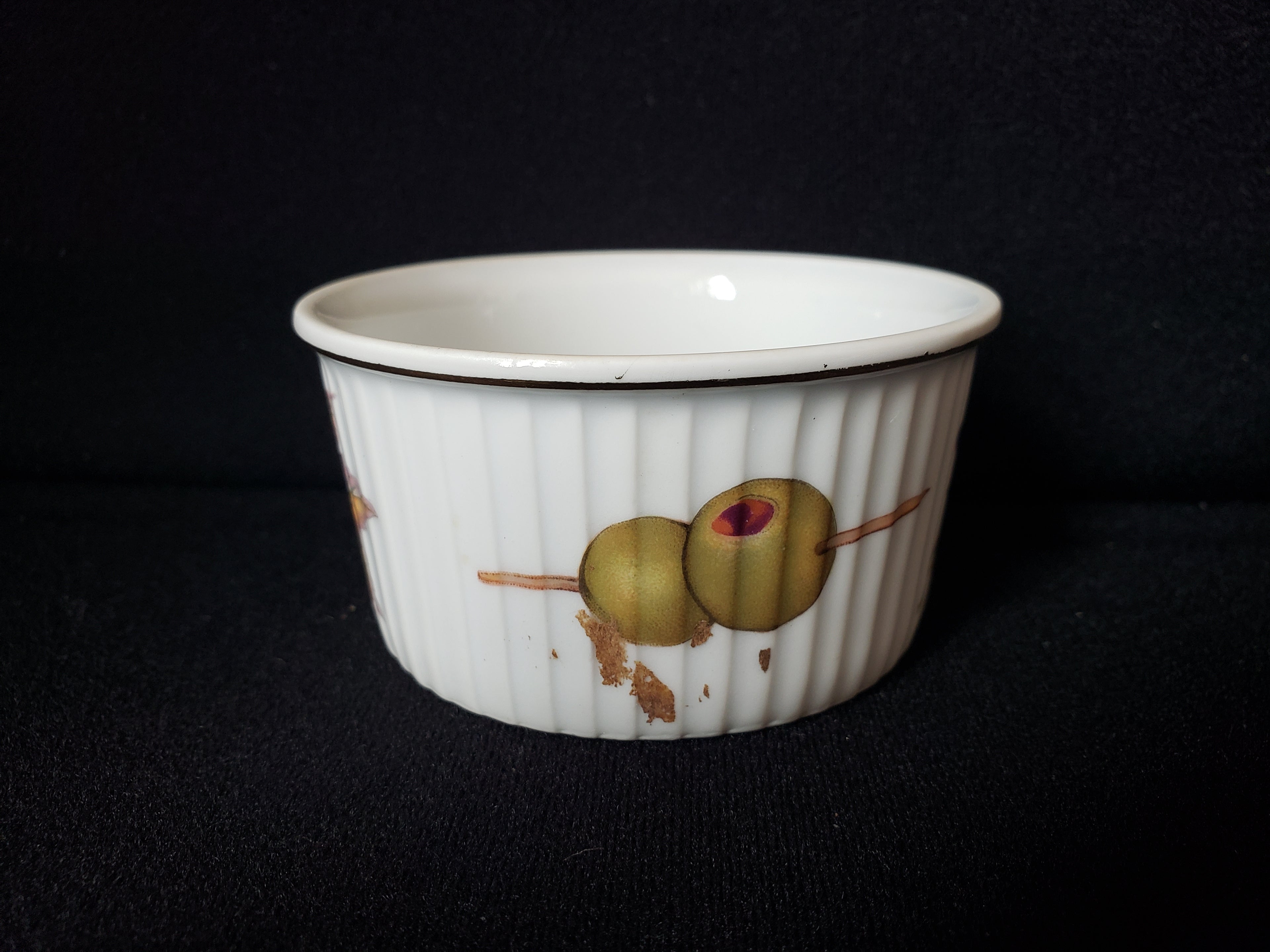 Vintage Royal Worcester Evesham Quiche Souffle Baking Porcelain Dish (lot 2060)
