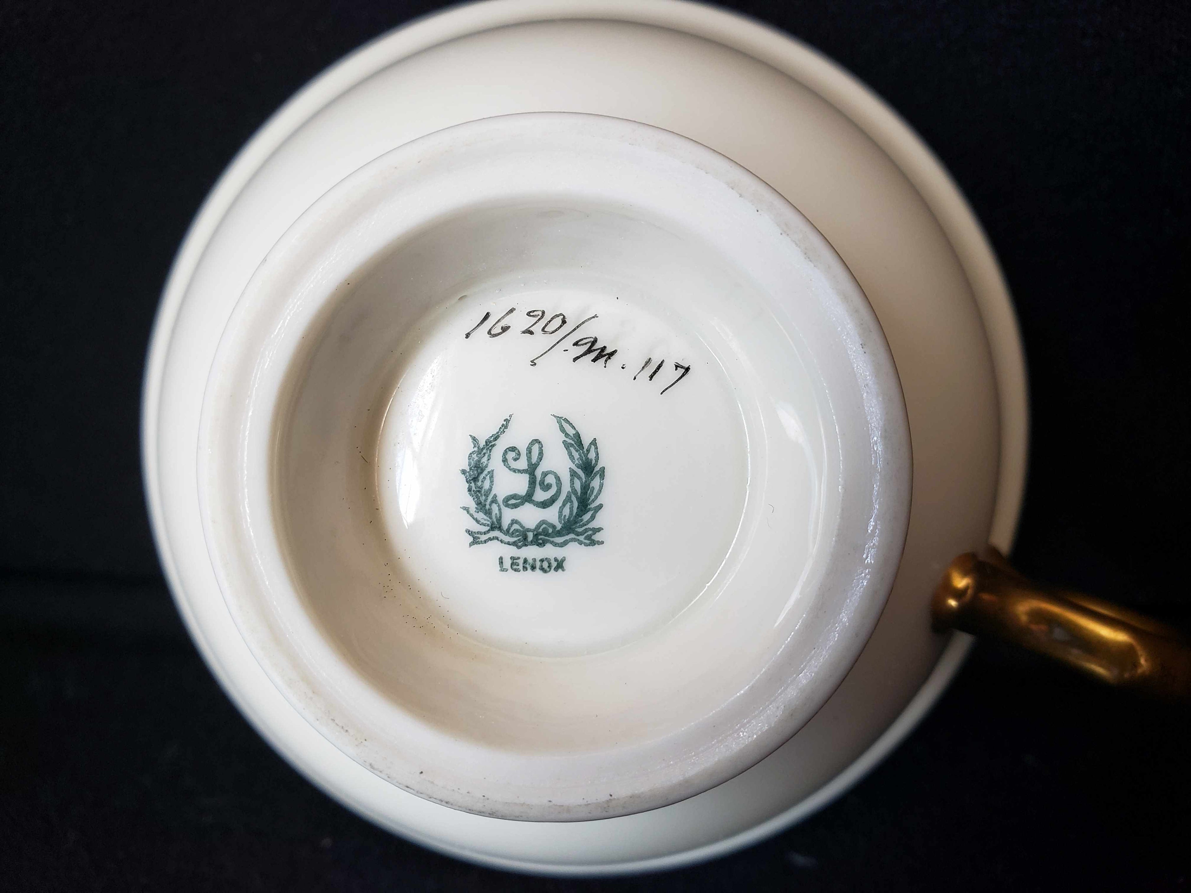Vintage Lenox Black Rim Tea Cup ONLY (lot 1954)