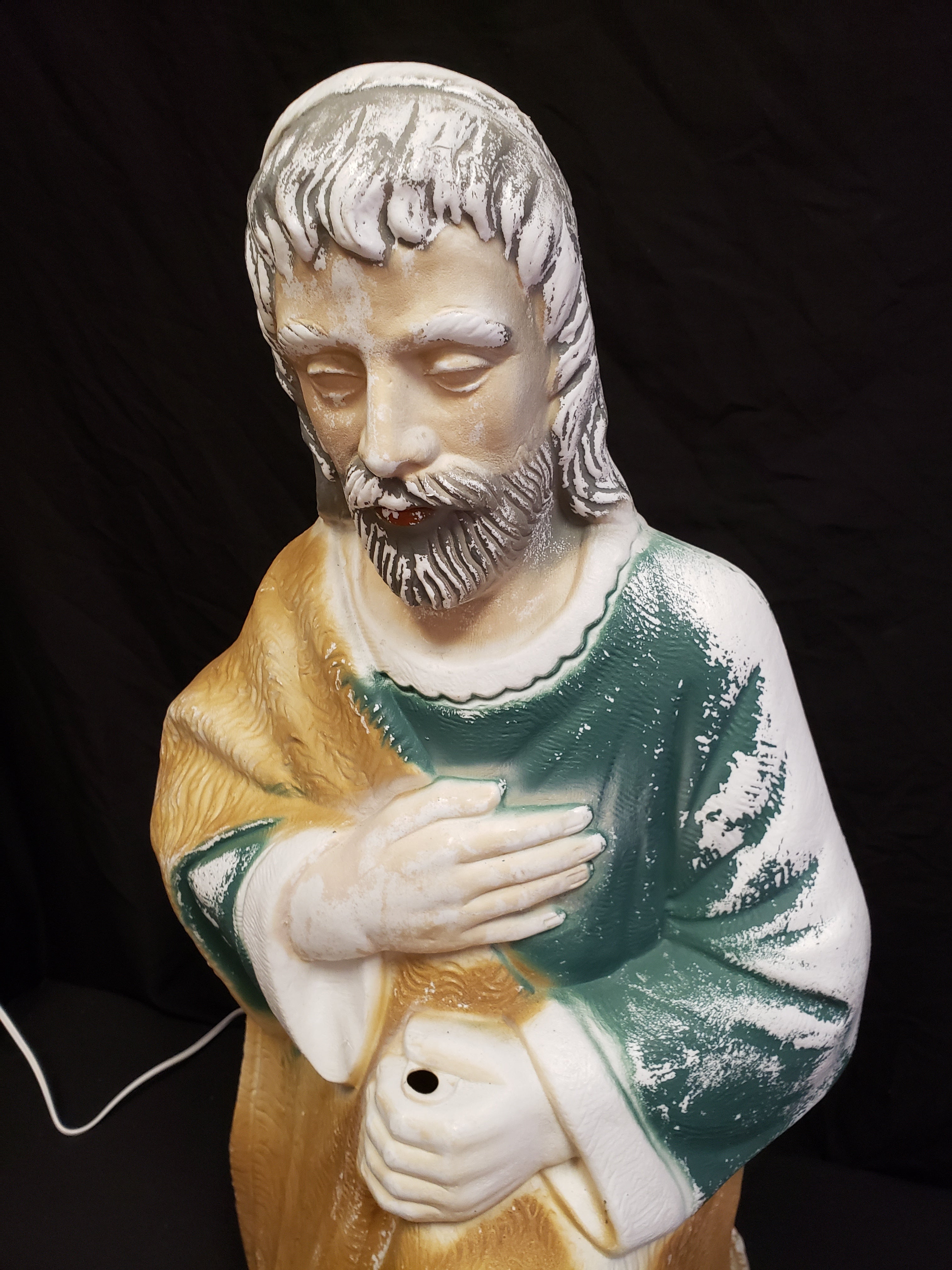 Vintage Christmas Outdoor Green Joseph NO STAFF Blow Mold 27" (lot 2259)
