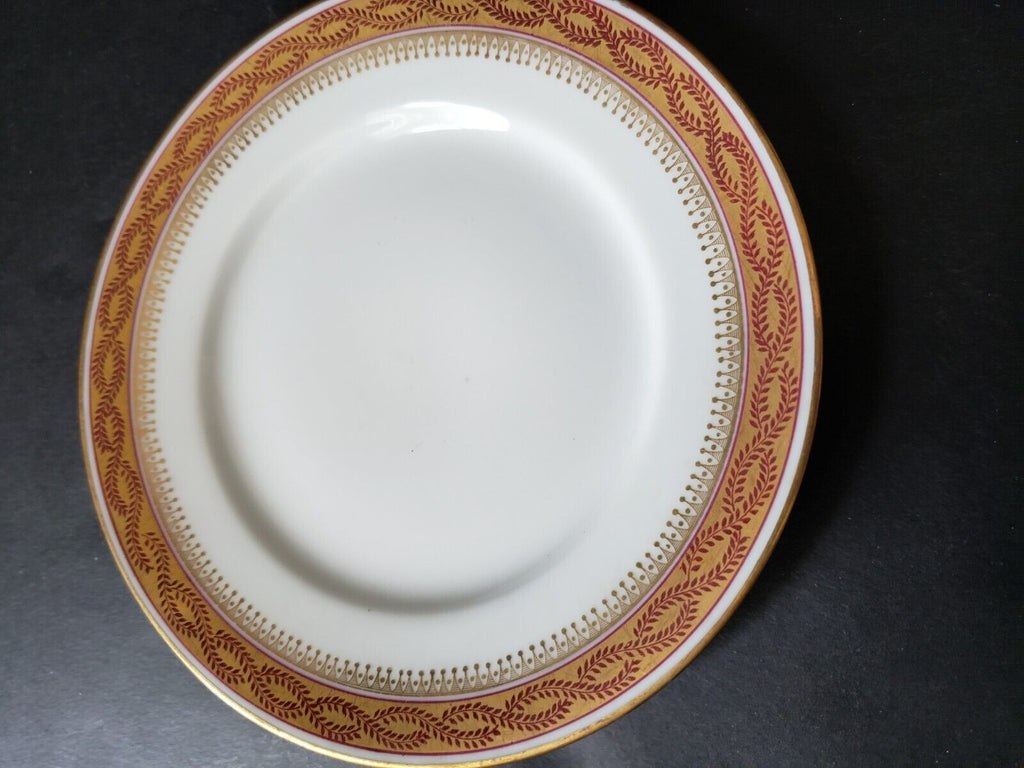 Wm Guerin France Limoges Bread/Butter 6"Red Maroon Gold Trim (lot 589)