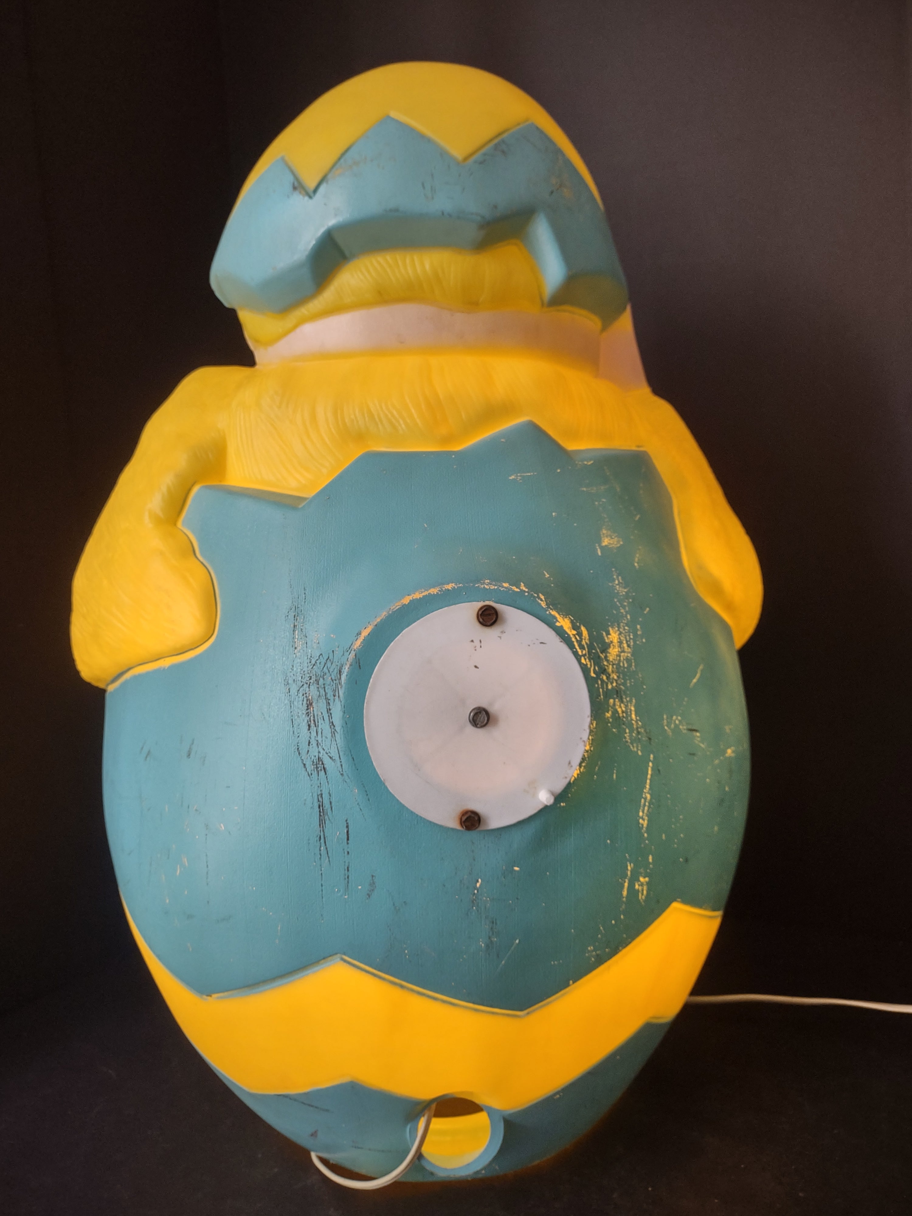Vintage Easter Chick in Egg Lighted Blow Mold 22” Damaged Nose (lot 2542c)