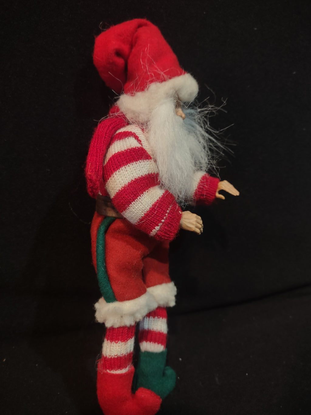 Vintage Christmas Santa Claus Red White Sweater Socks Mismatch Slippers (Lot4543