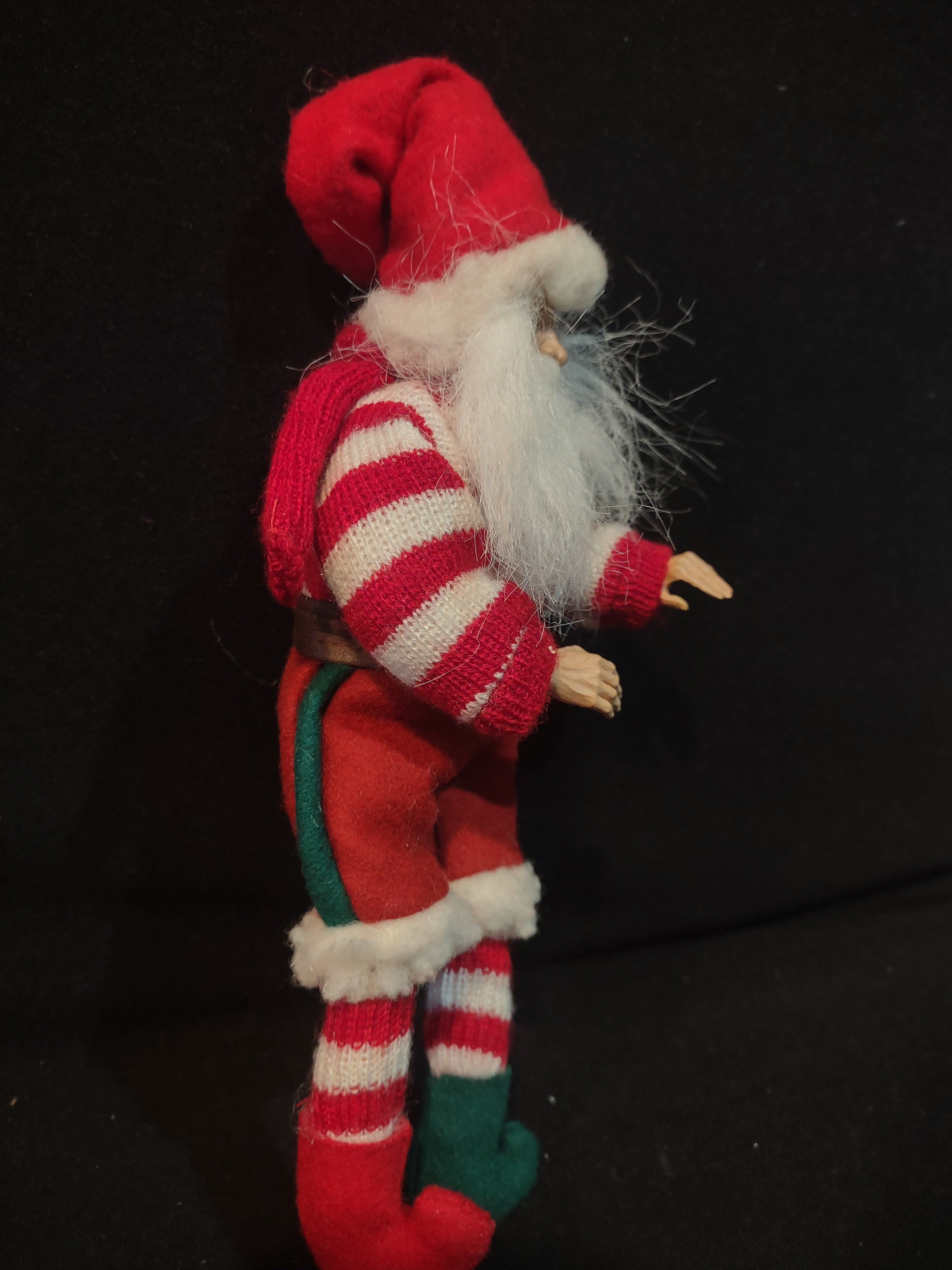 Vintage Christmas Santa Claus Red White Sweater Socks Mismatch Slippers (Lot4543