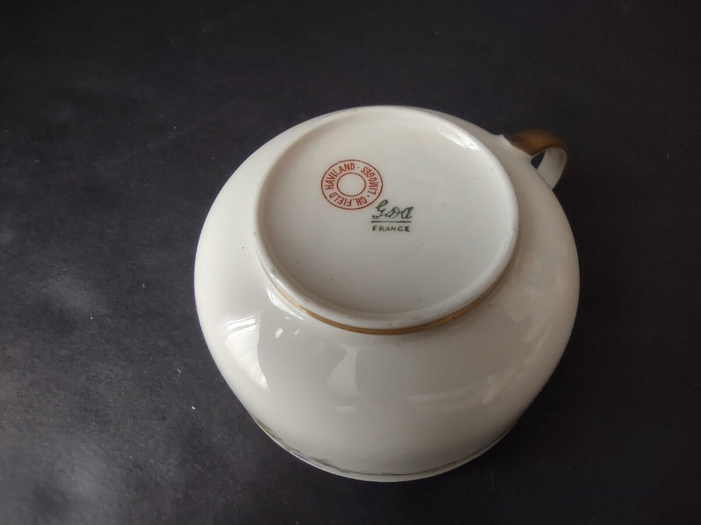 Vintage GDA Limoges Gold Trim Teacup ONLY Summer Flower Garland (lot 693)