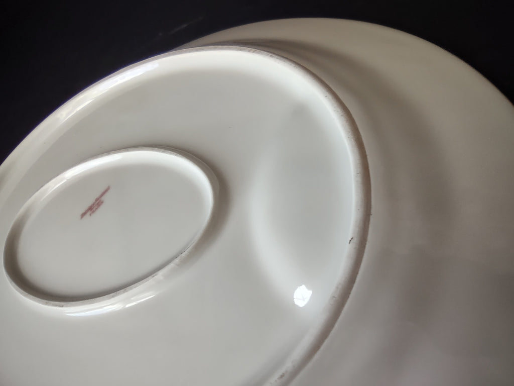 Haviland Limoges Serving Platter 15" Rose White Purple Flower Moss (lot 895)