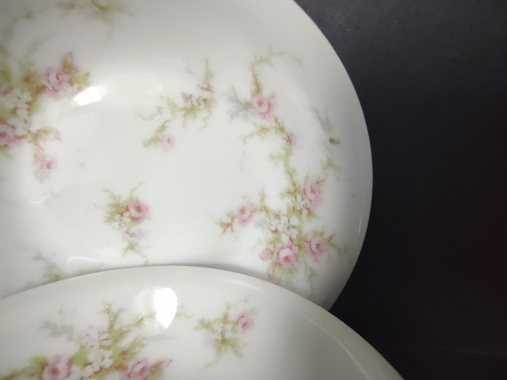 Haviland Limoges 4 x Small Cranberry Bowl 5" White Purple Flower Moss (lot 899)