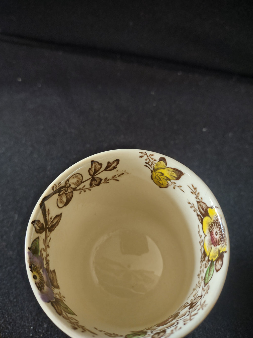 Vintage Alfred Meakin Egg Cup Ironstone Medway Brown Floral (Lot 5674)
